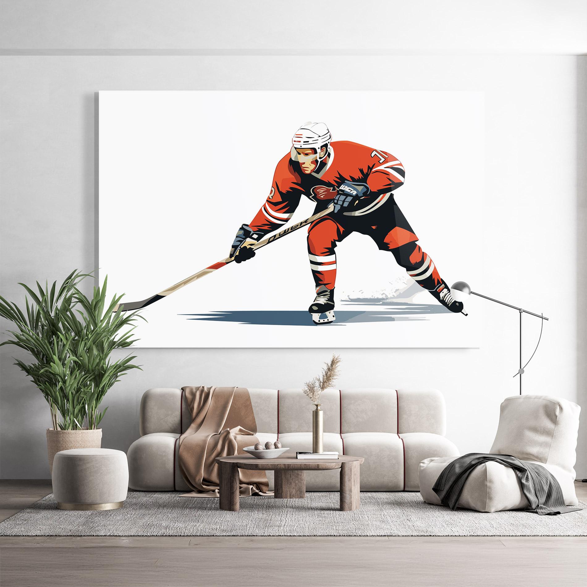 Glasbild Hockey Orange Player mockup 9