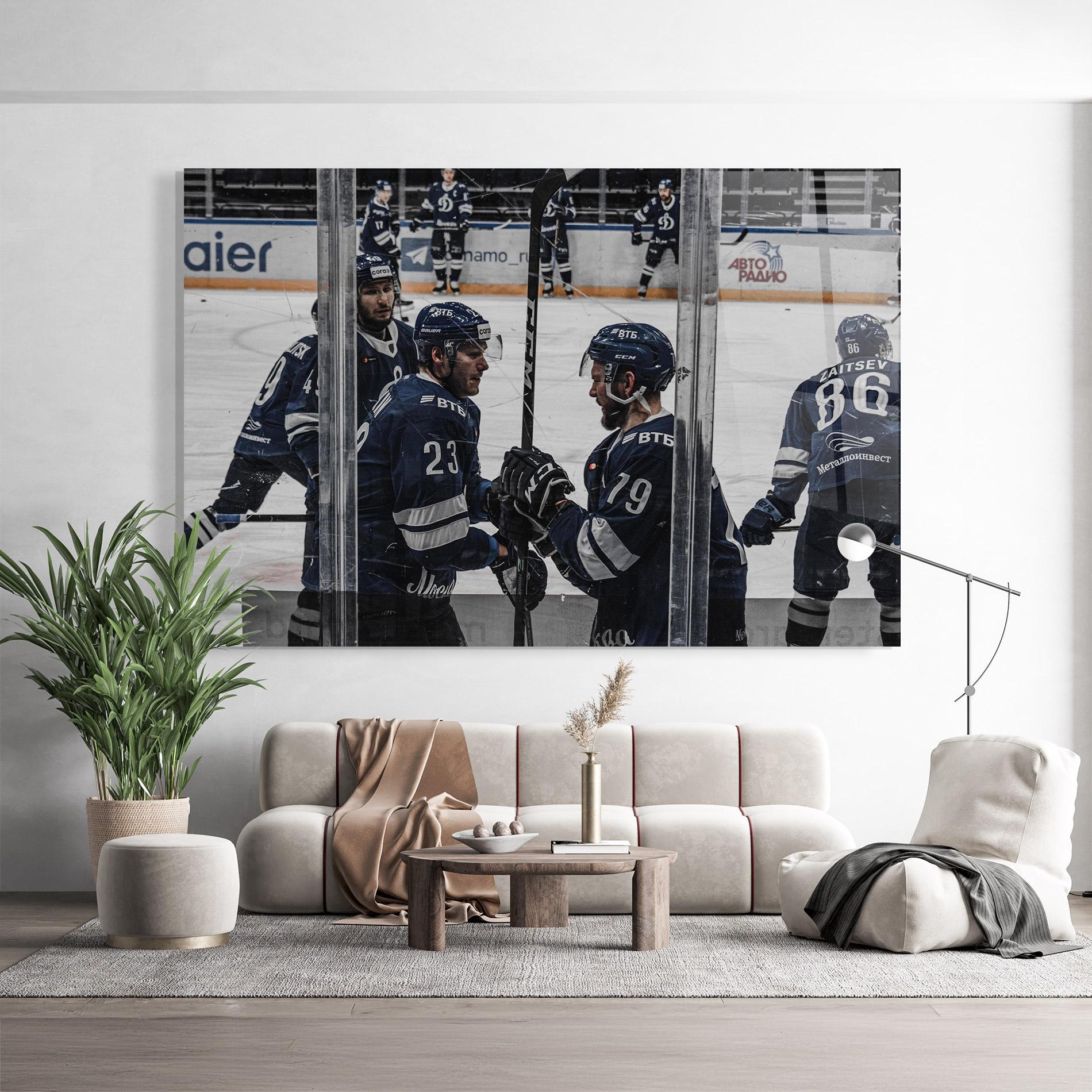 Glasbild Hockey Players mockup 9