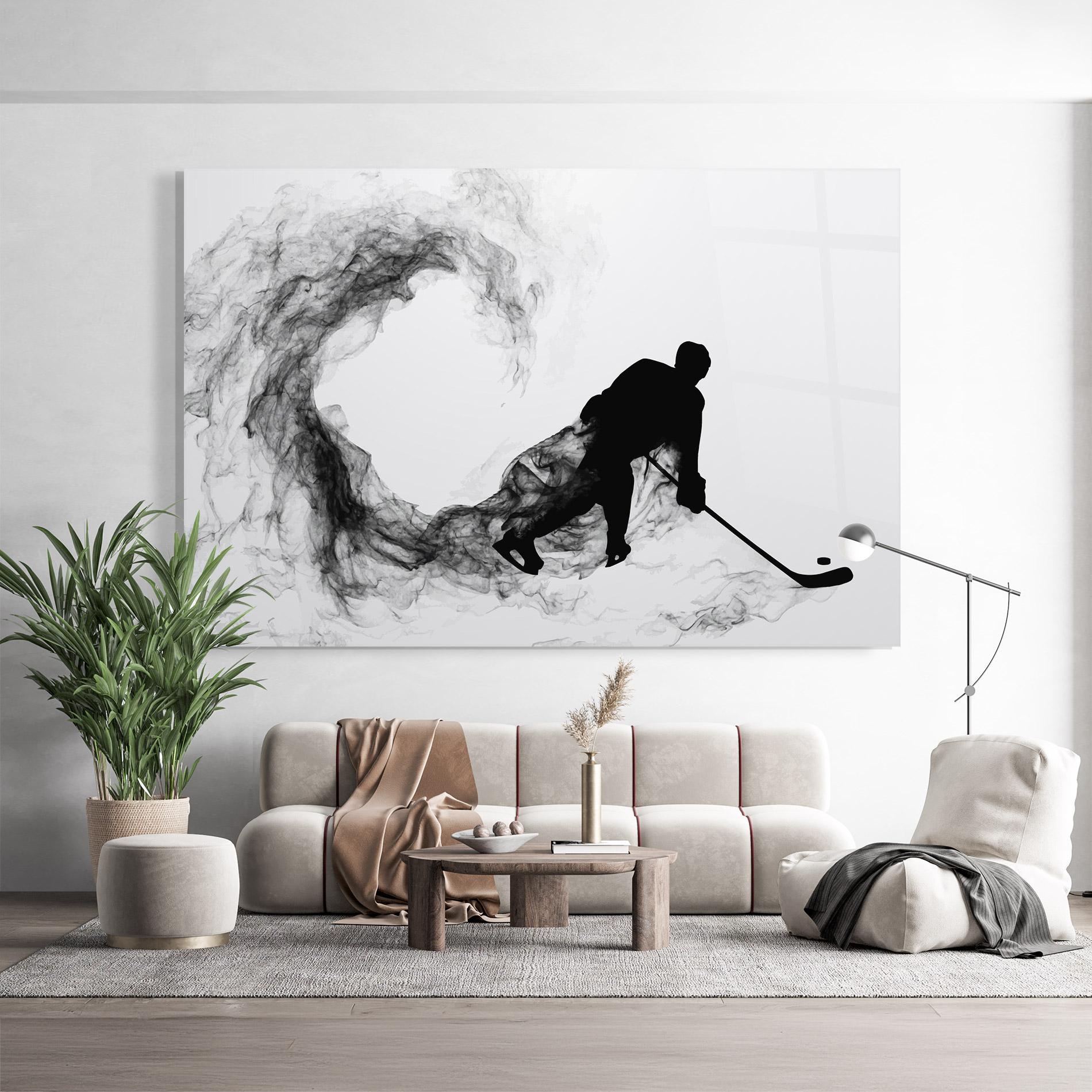 Glasbild Hockey Smoke mockup 9