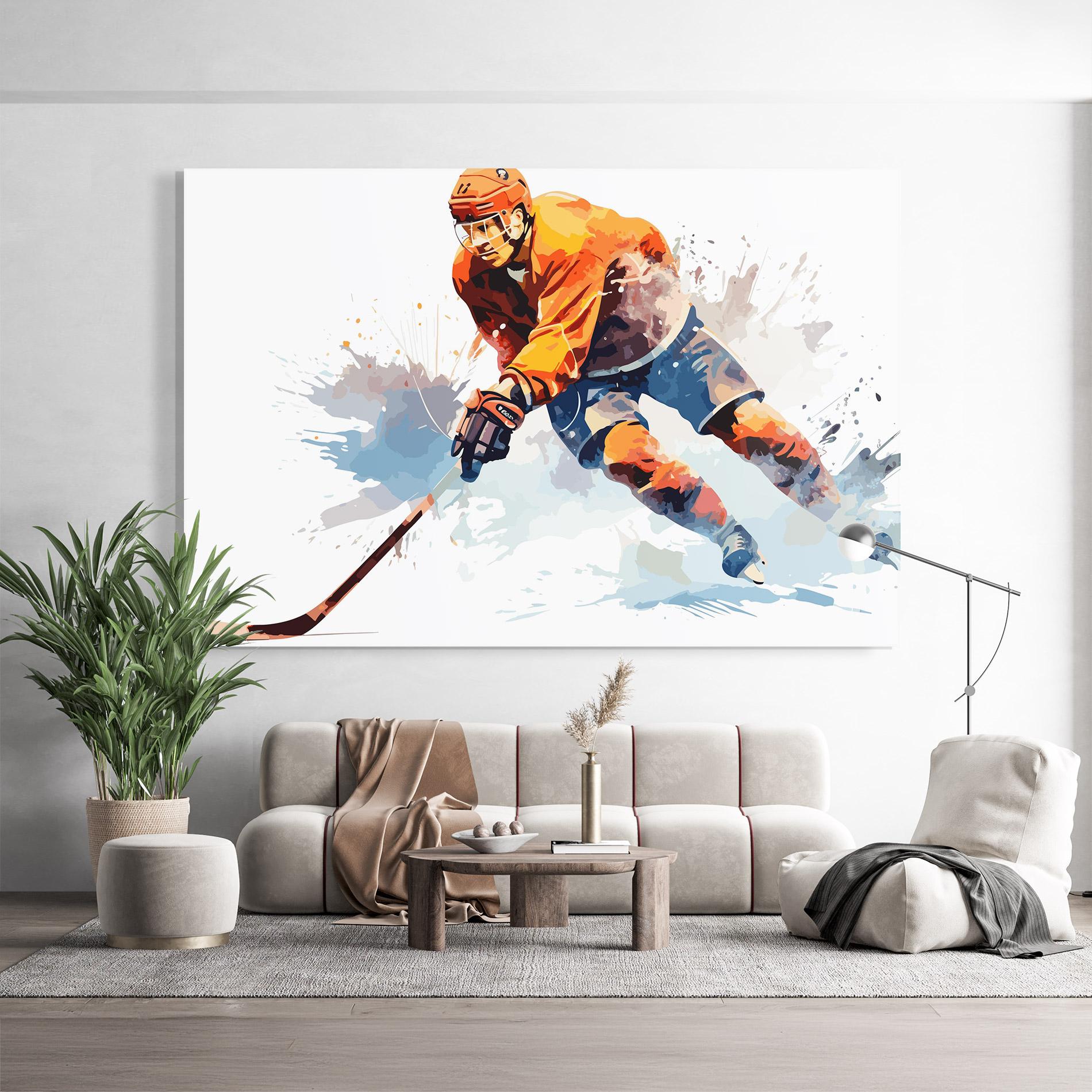 Glasbild Orange Hockey mockup 9