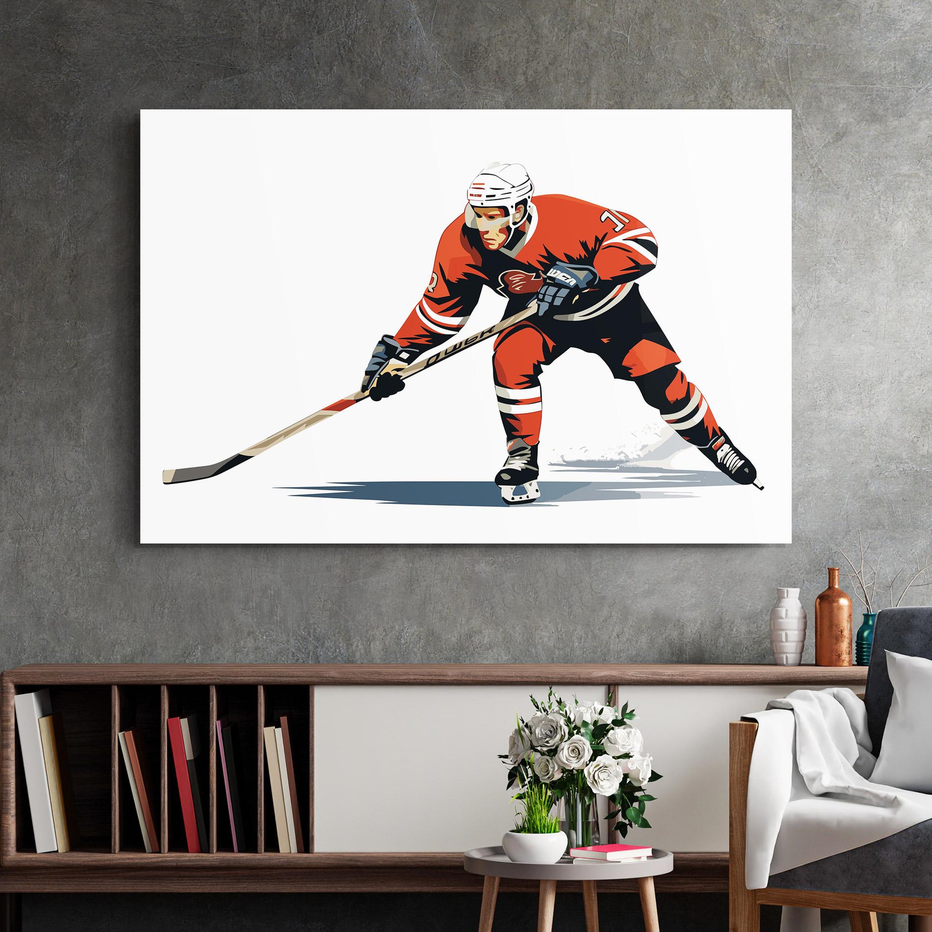 Glasbild Hockey Orange Player mockup 2