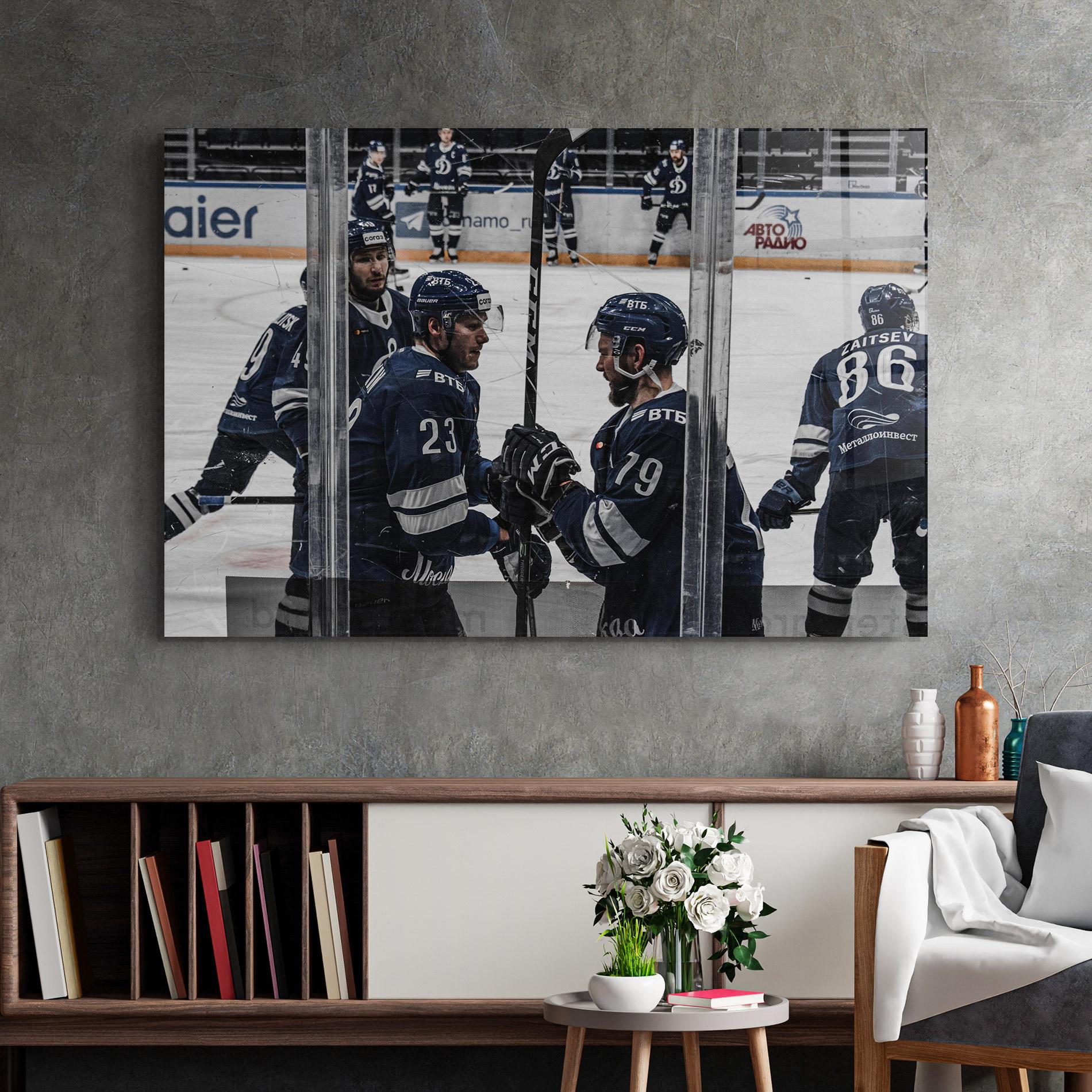 Glasbild Hockey Players mockup 2