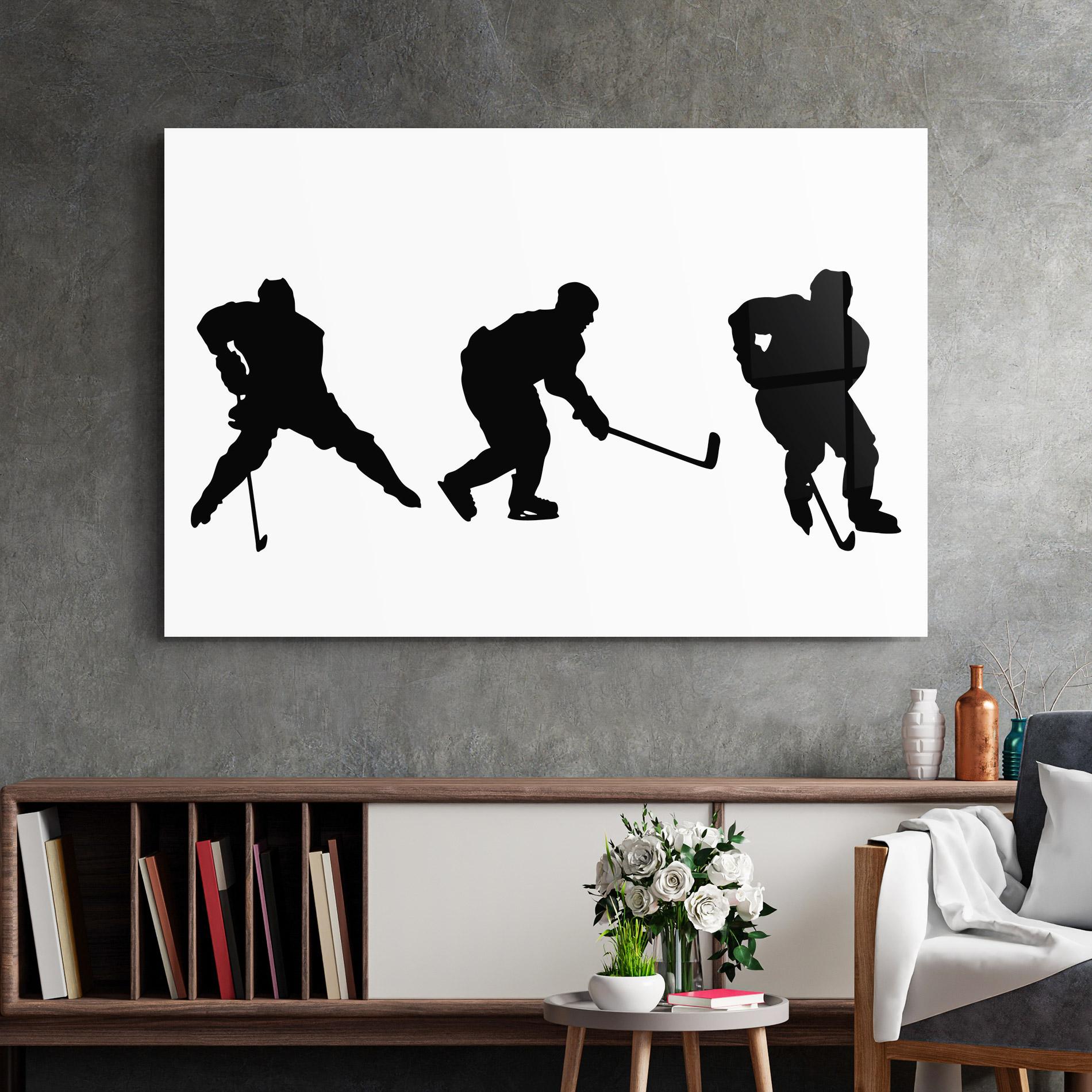 Glasbild Hockey Pose mockup 2