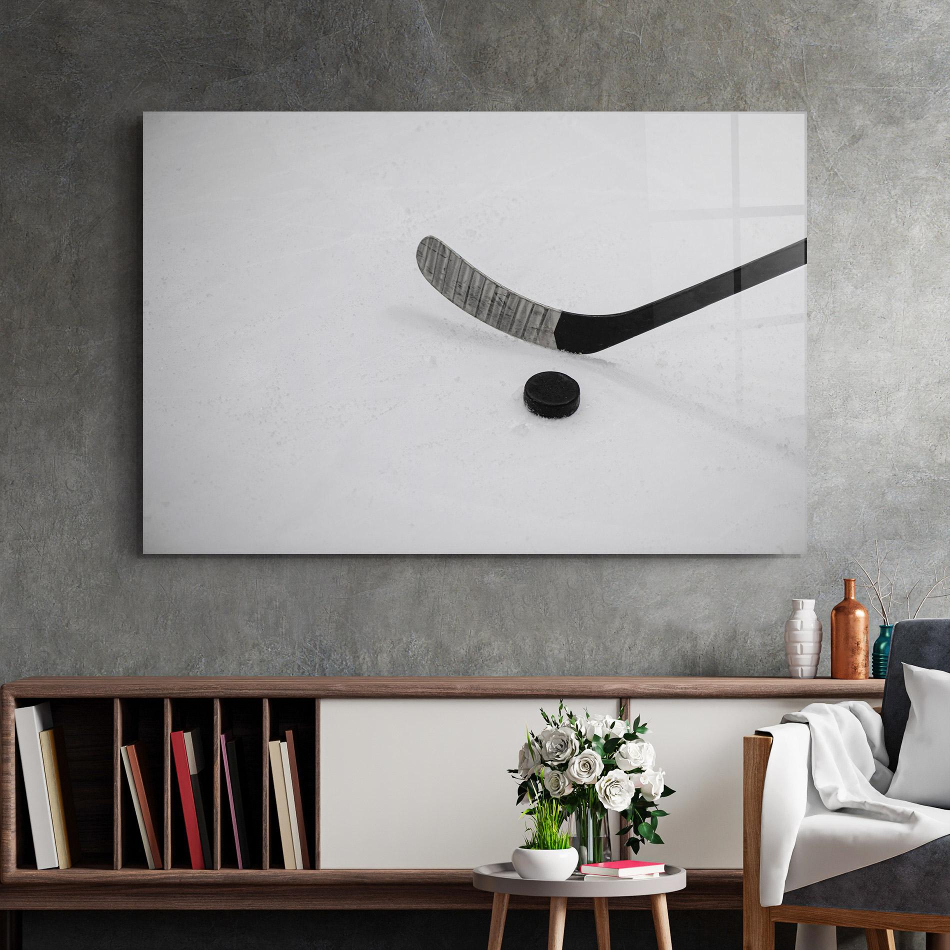 Glasbild Hockey Puck mockup 2