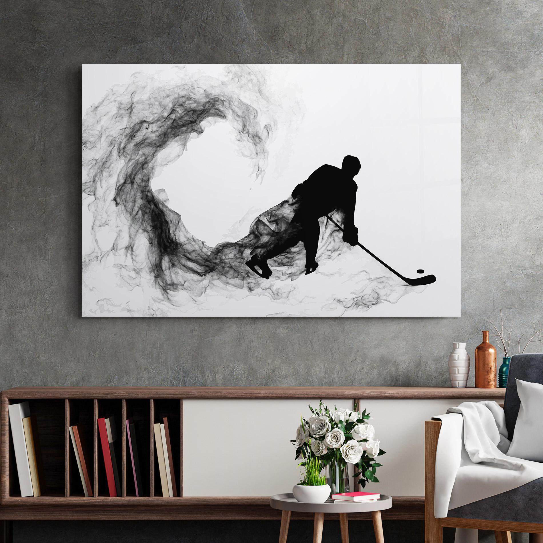 Glasbild Hockey Smoke mockup 2