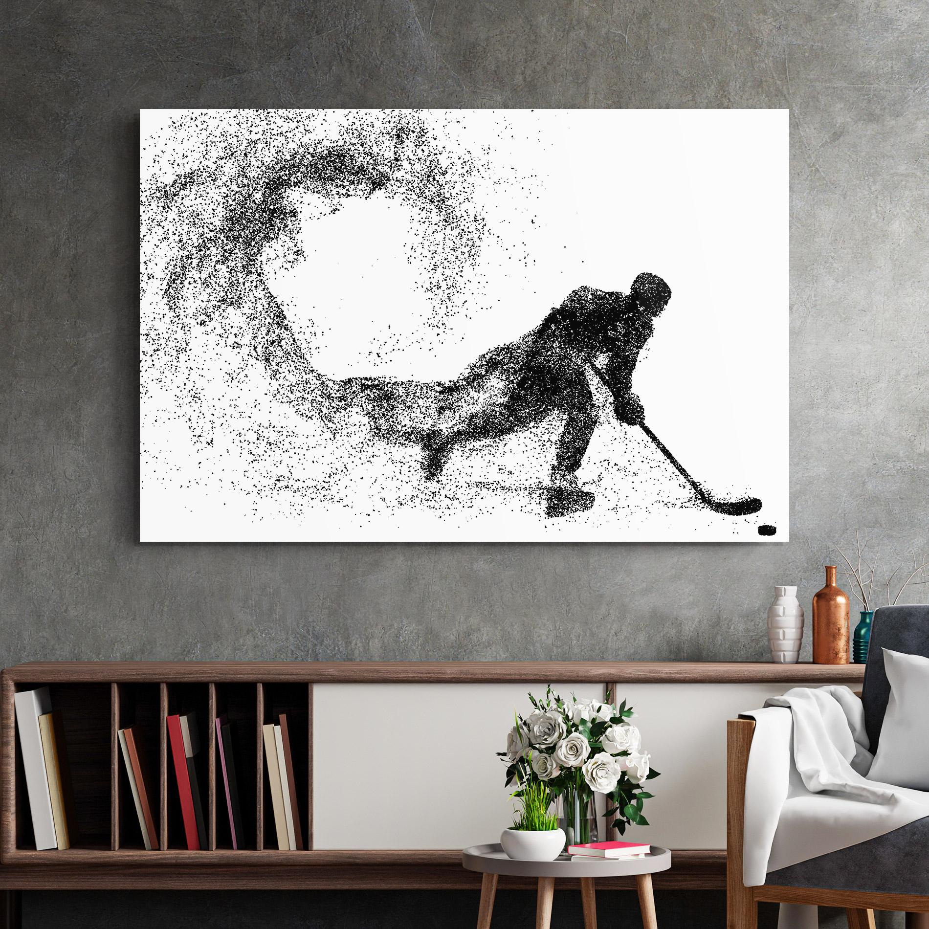 Glasbild Playing Hockey mockup 2