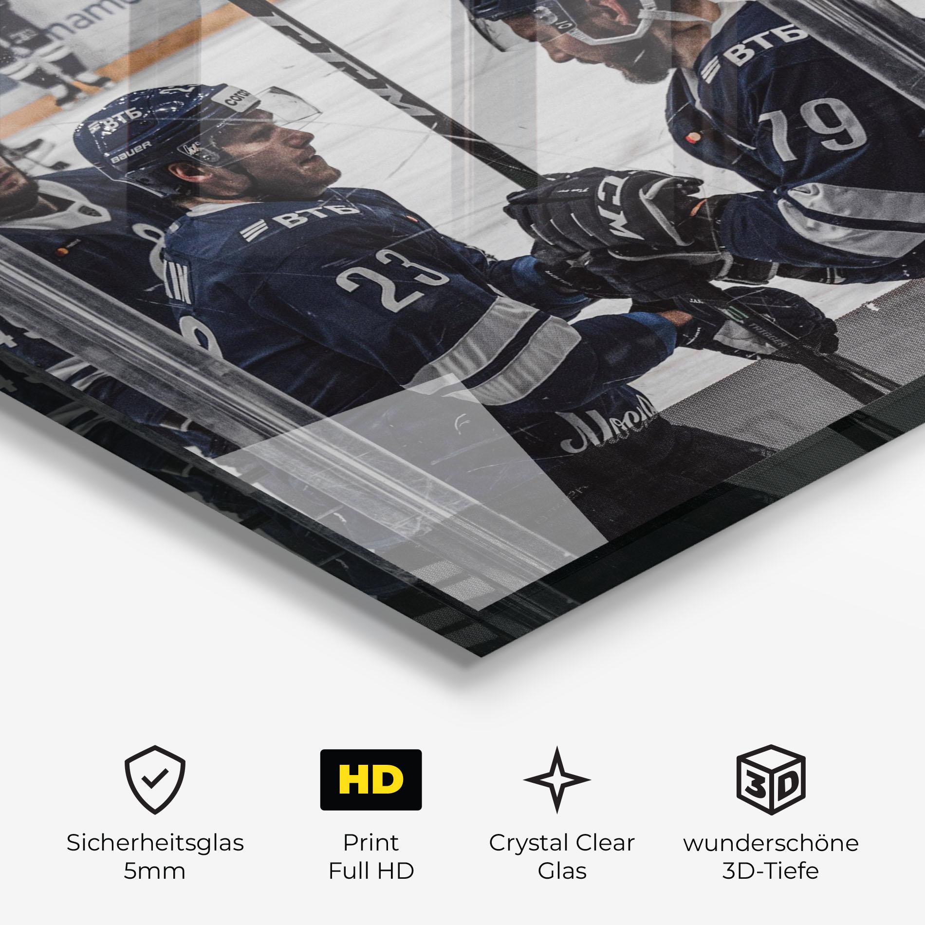 Glasbild Hockey Players mockup 3