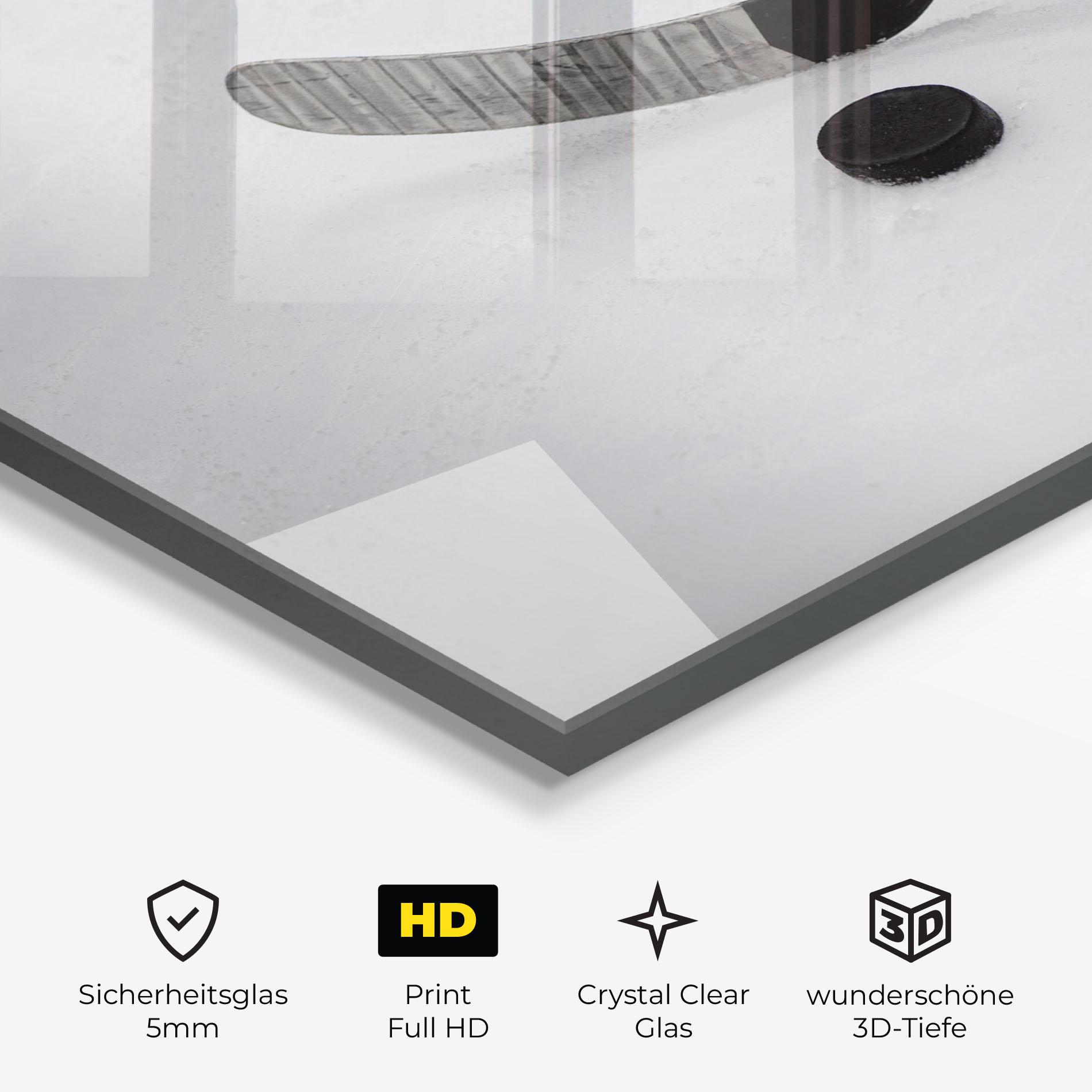 Glasbild Hockey Puck mockup 3