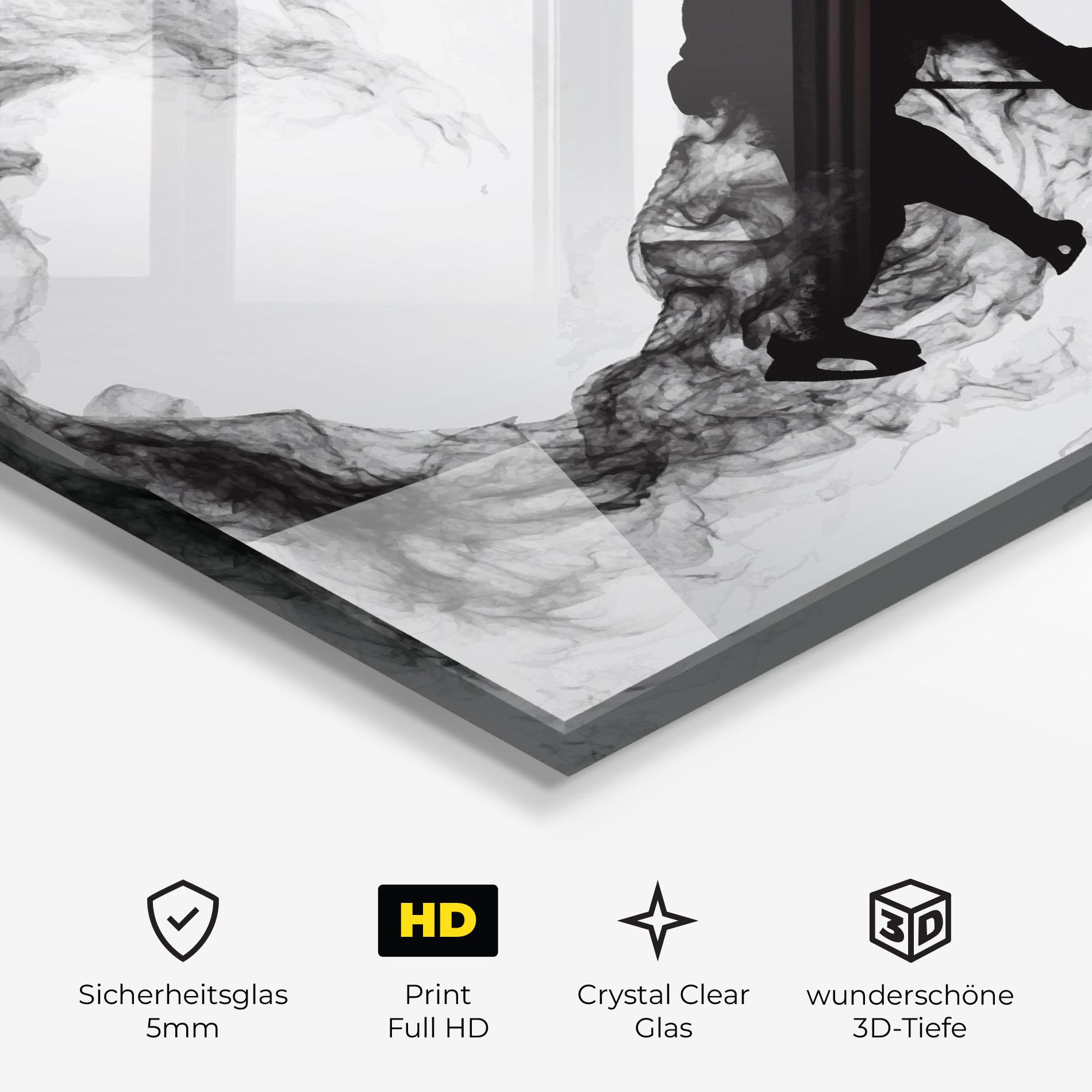 Glasbild Hockey Smoke mockup 3