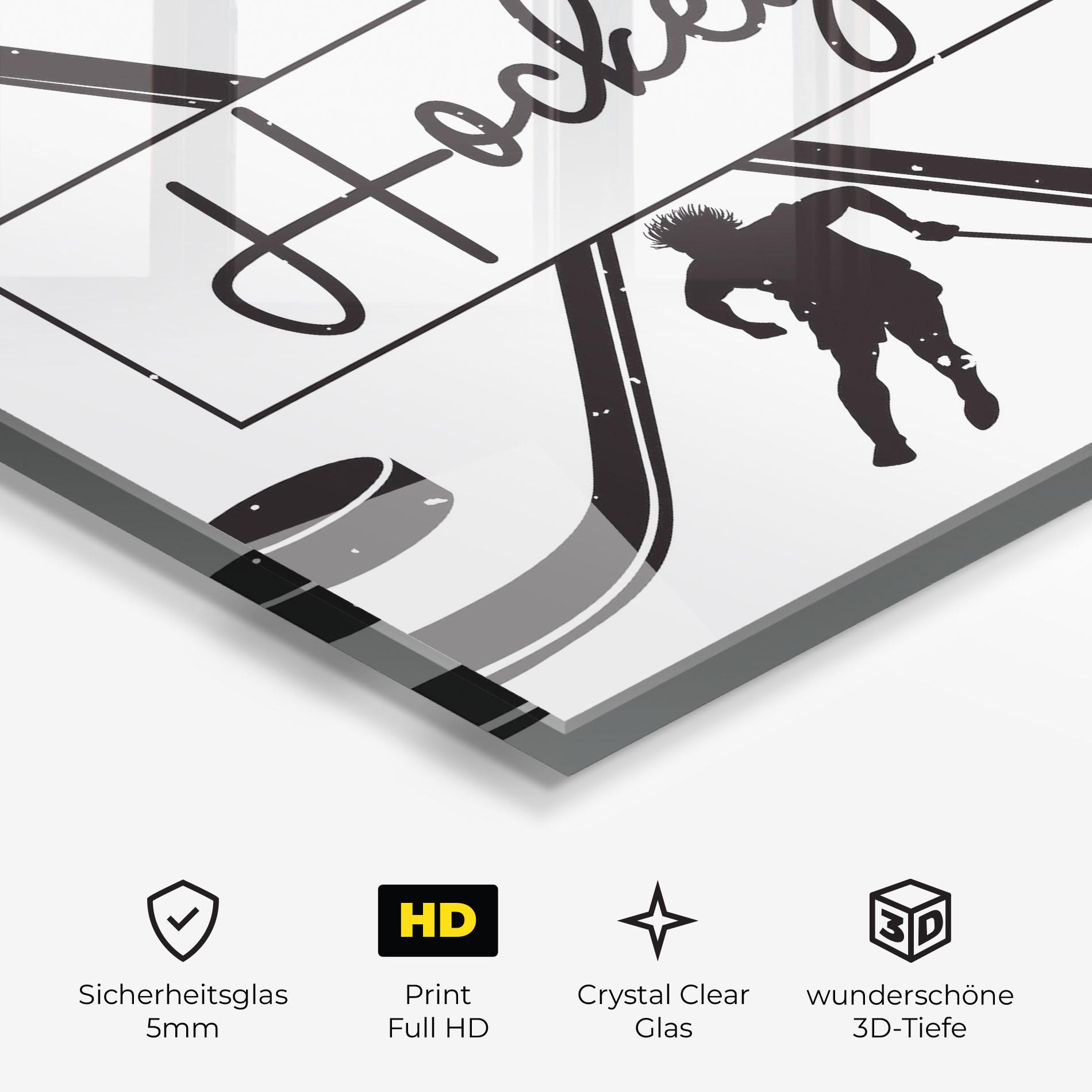 Glasbild Hockey Stick mockup 3