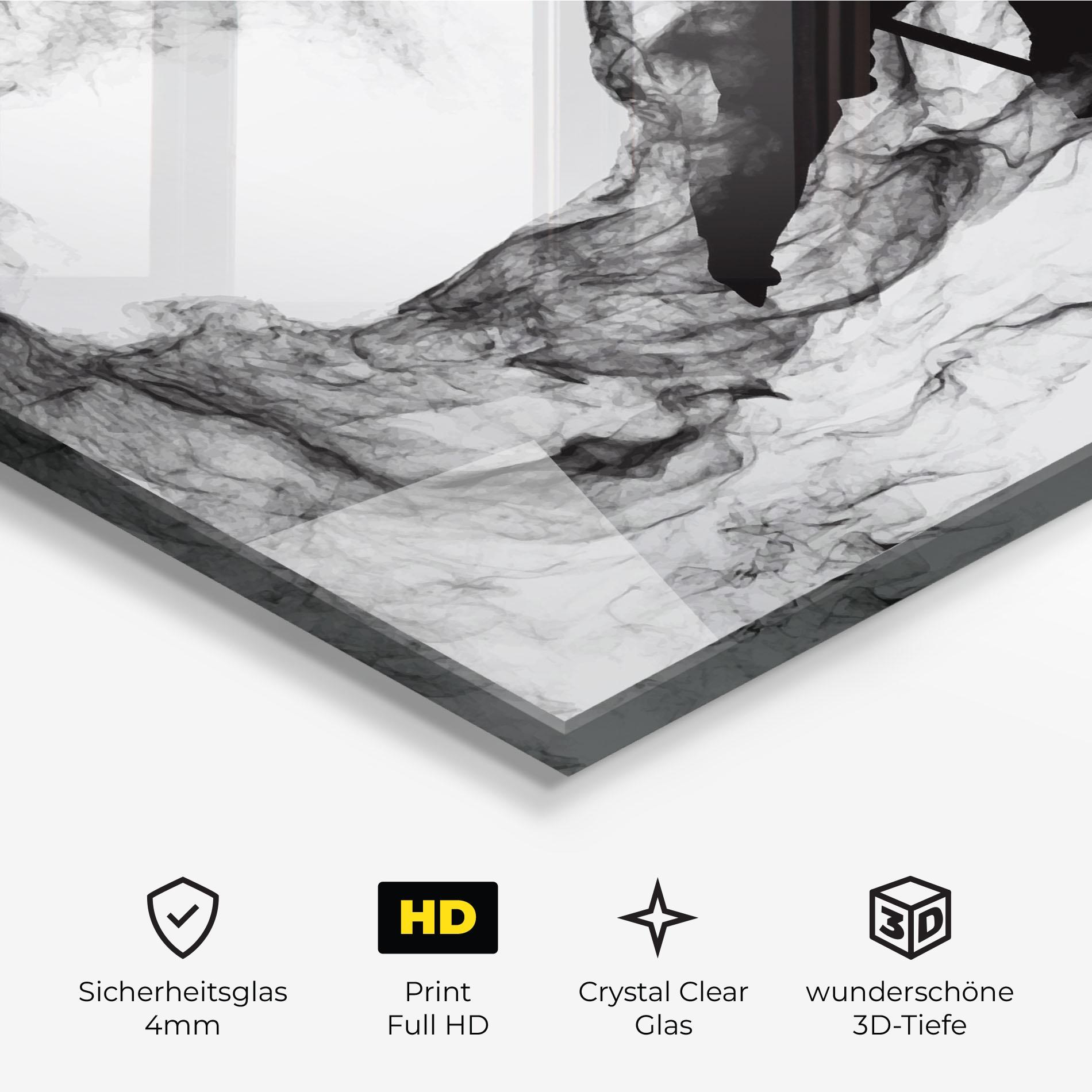 Glasbild Black Smoke Hockey mockup 3