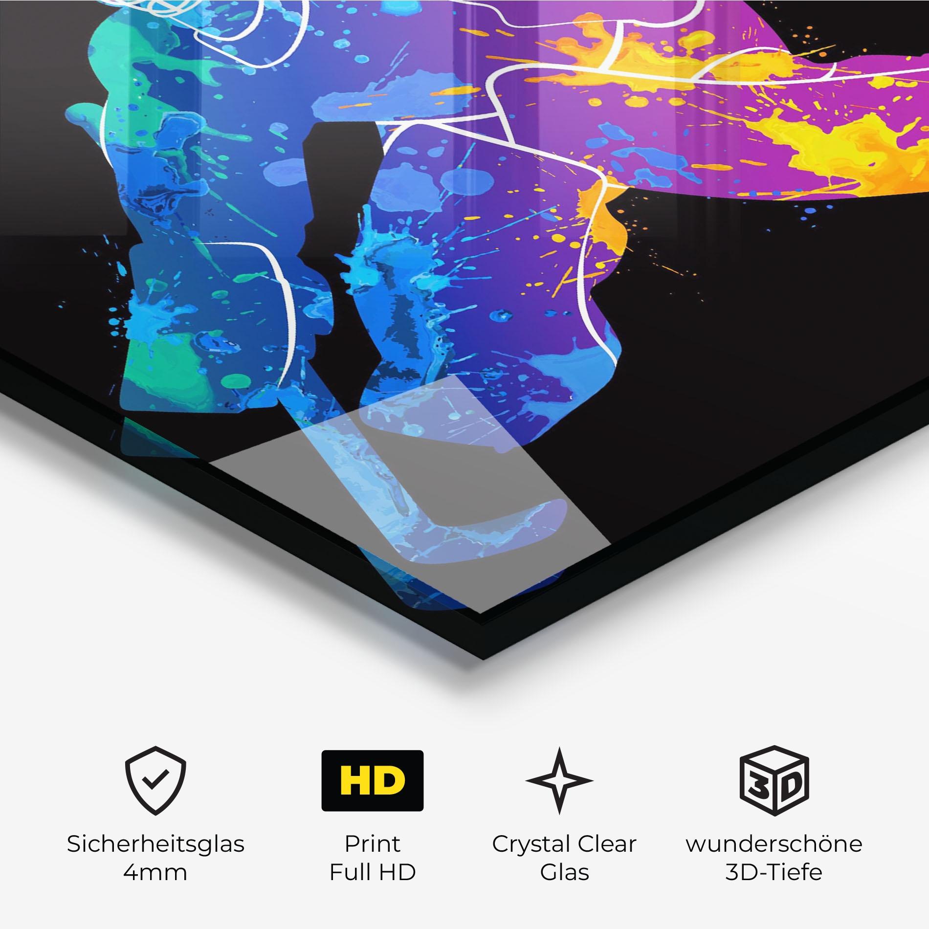 Glasbild Blue Purple Hockey mockup 3