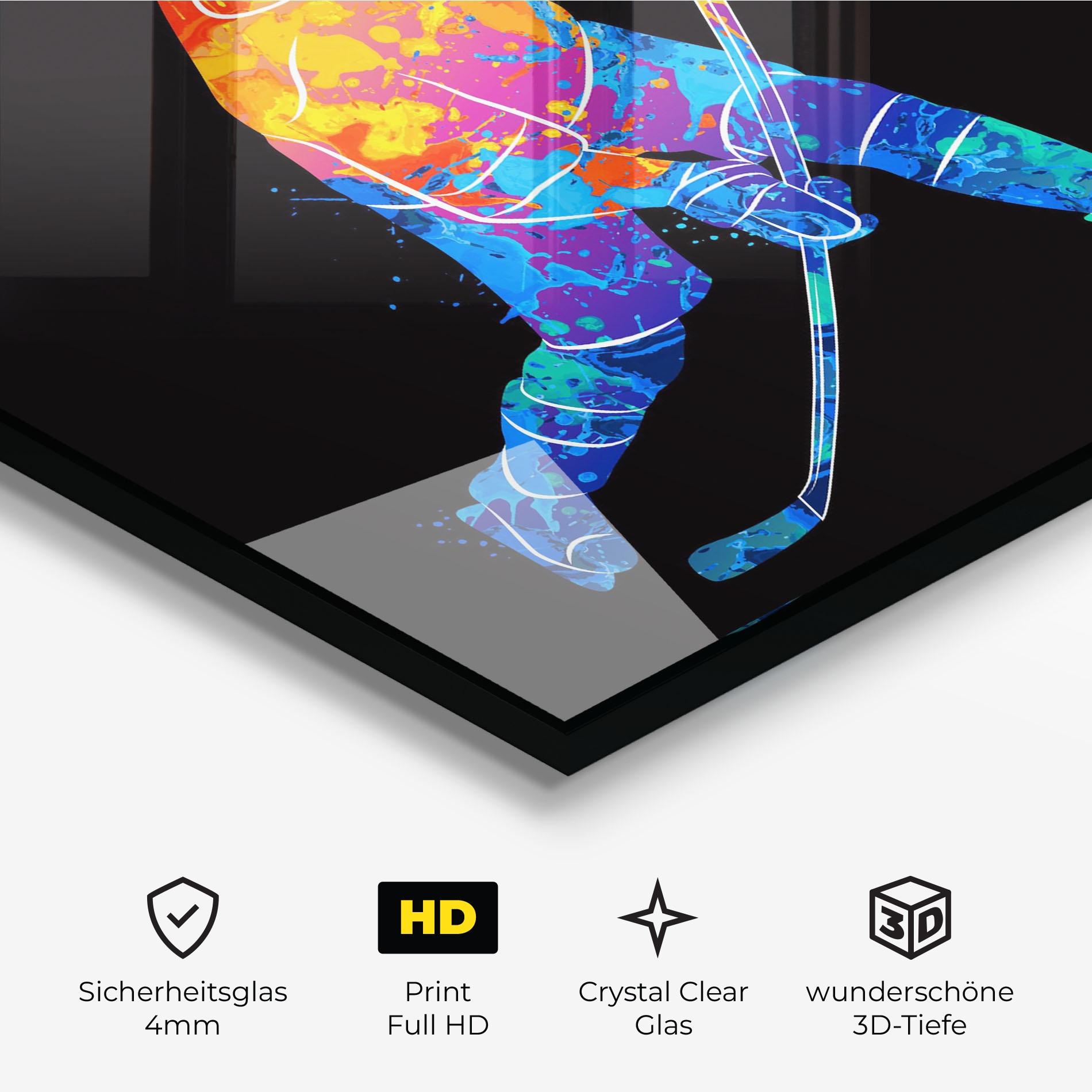 Glasbild Color Mix Hockey mockup 3