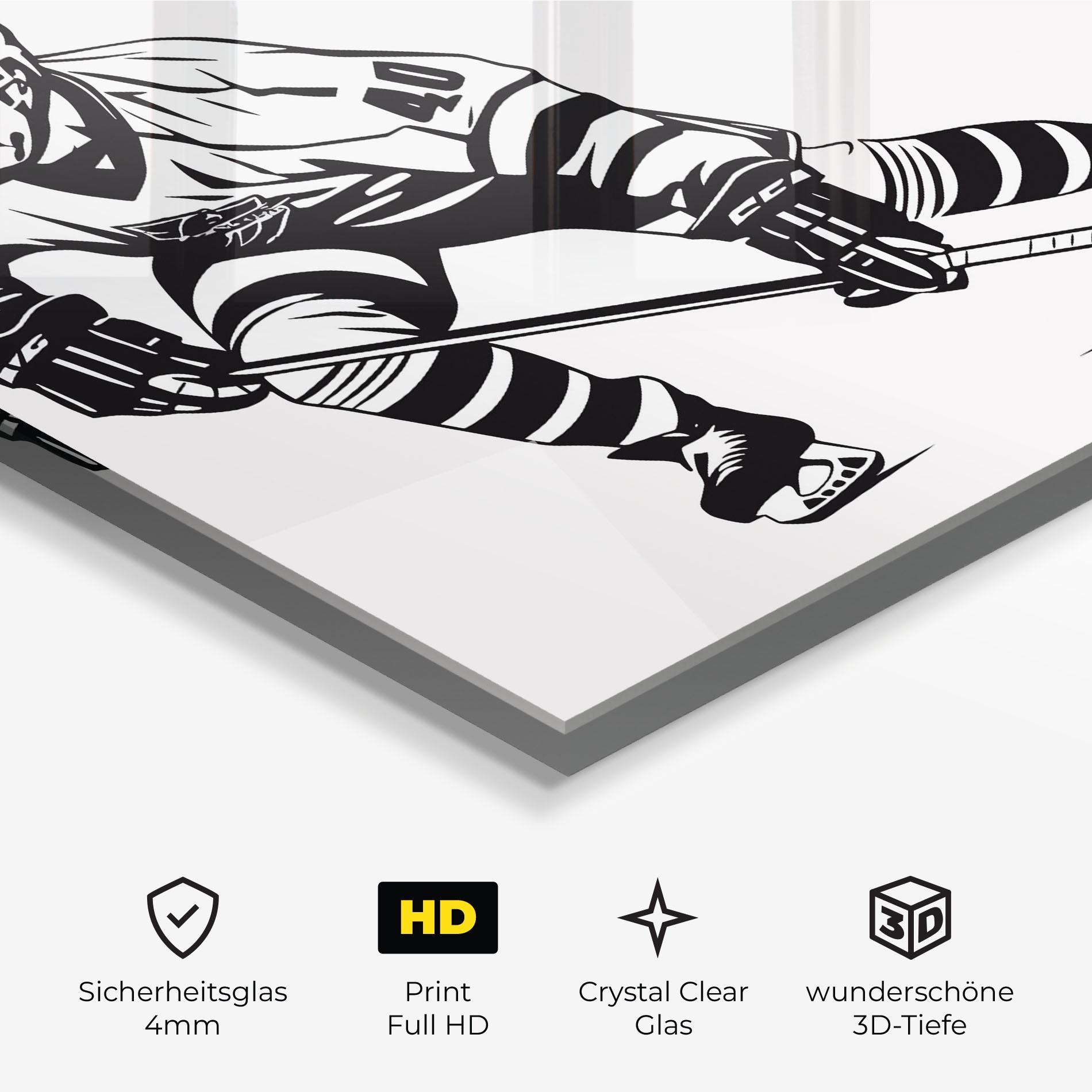 Glasbild Hockey Player mockup 3