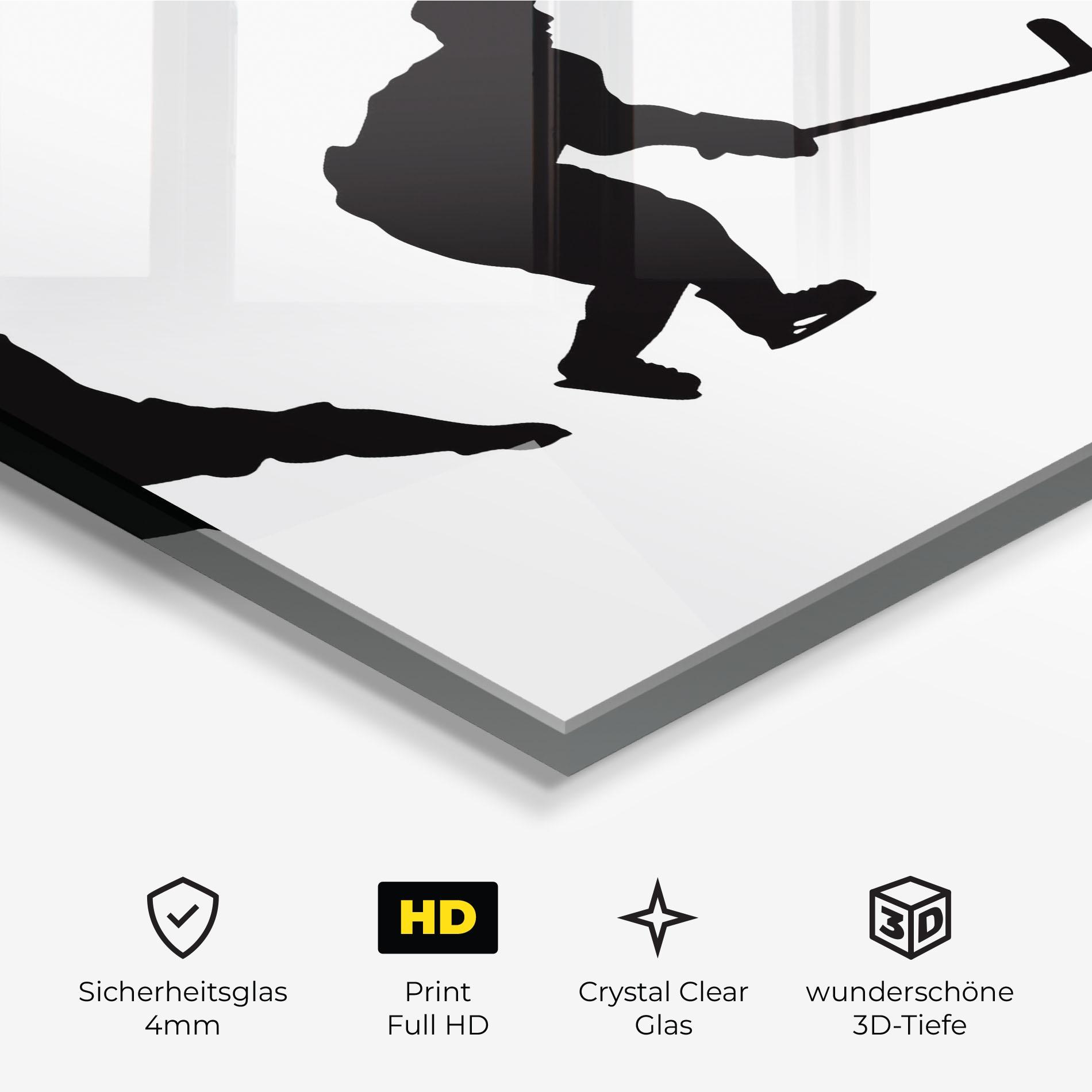 Glasbild Hockey Pose mockup 3