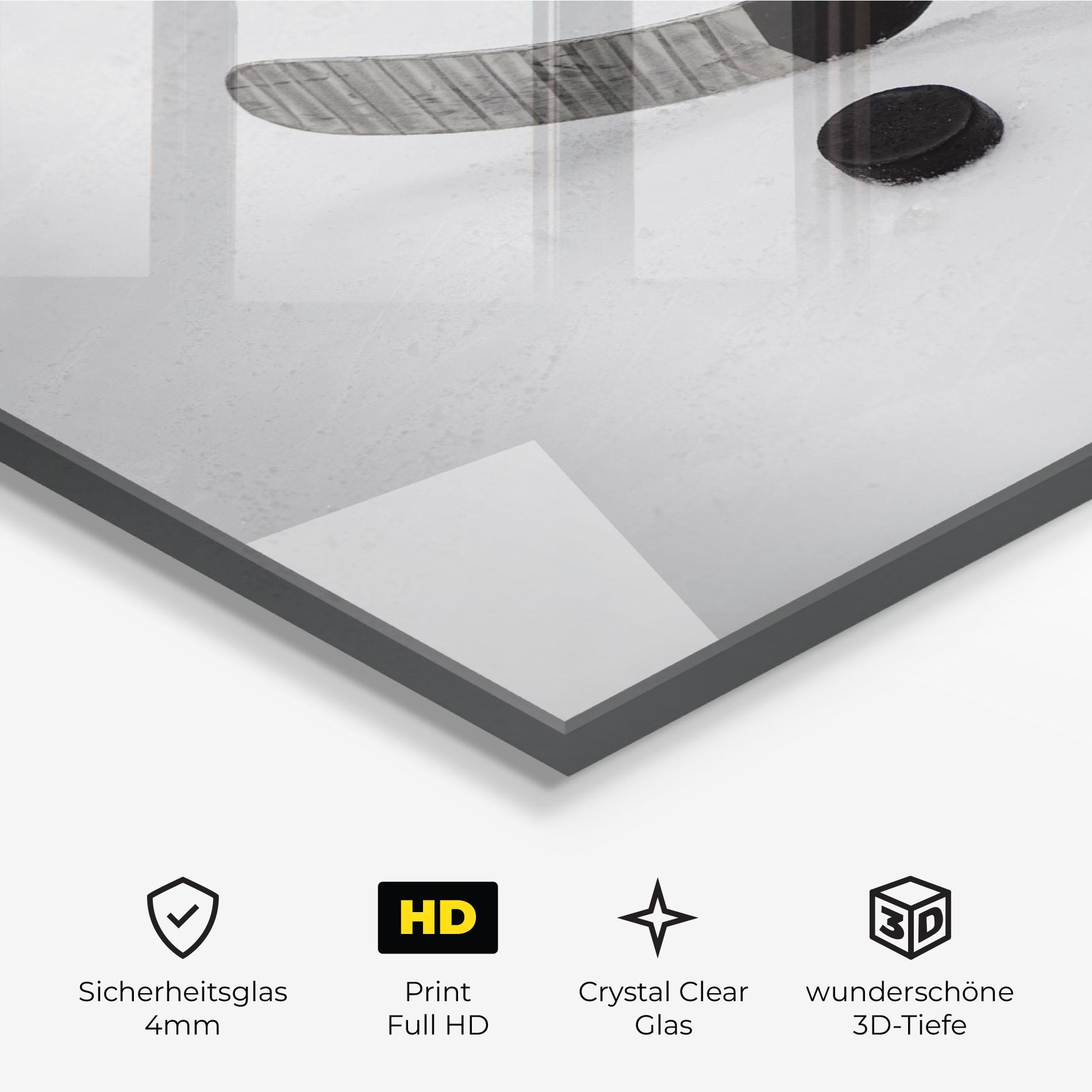 Glasbild Hockey Puck mockup 3