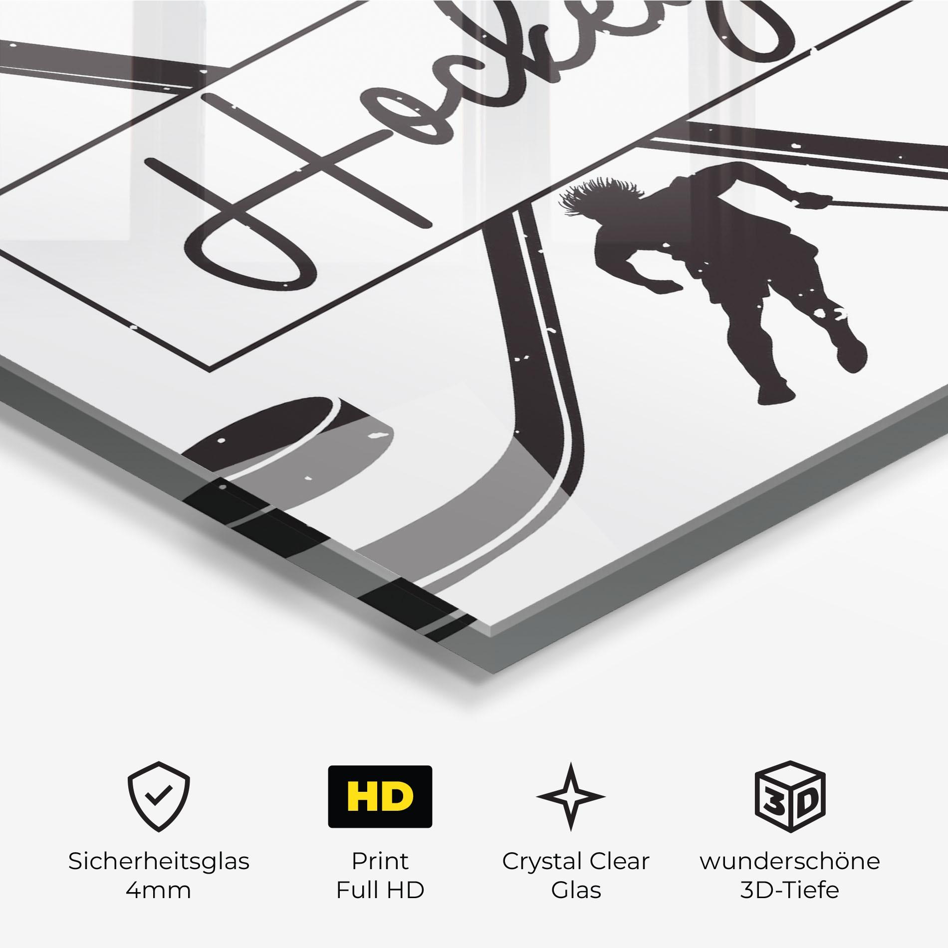 Glasbild Hockey Stick mockup 3