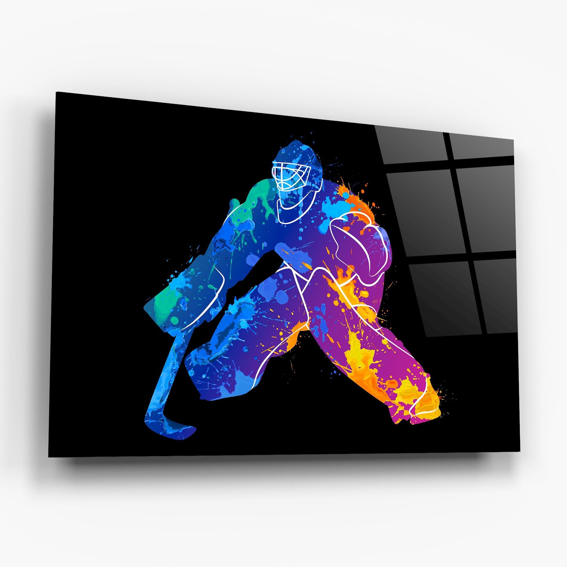 Glasbild Blue Purple Hockey mockup 6