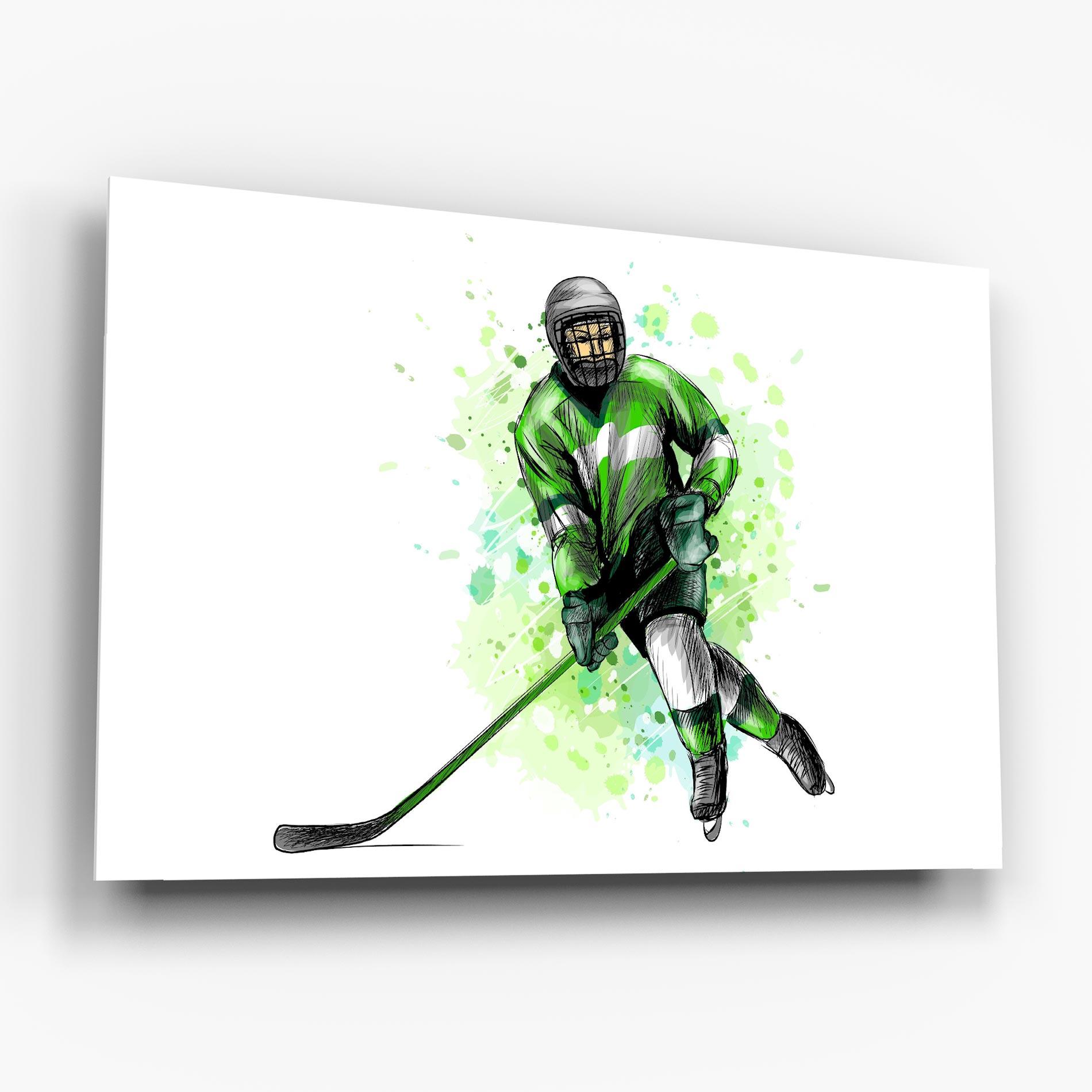 Glasbild Green Hockey mockup 6
