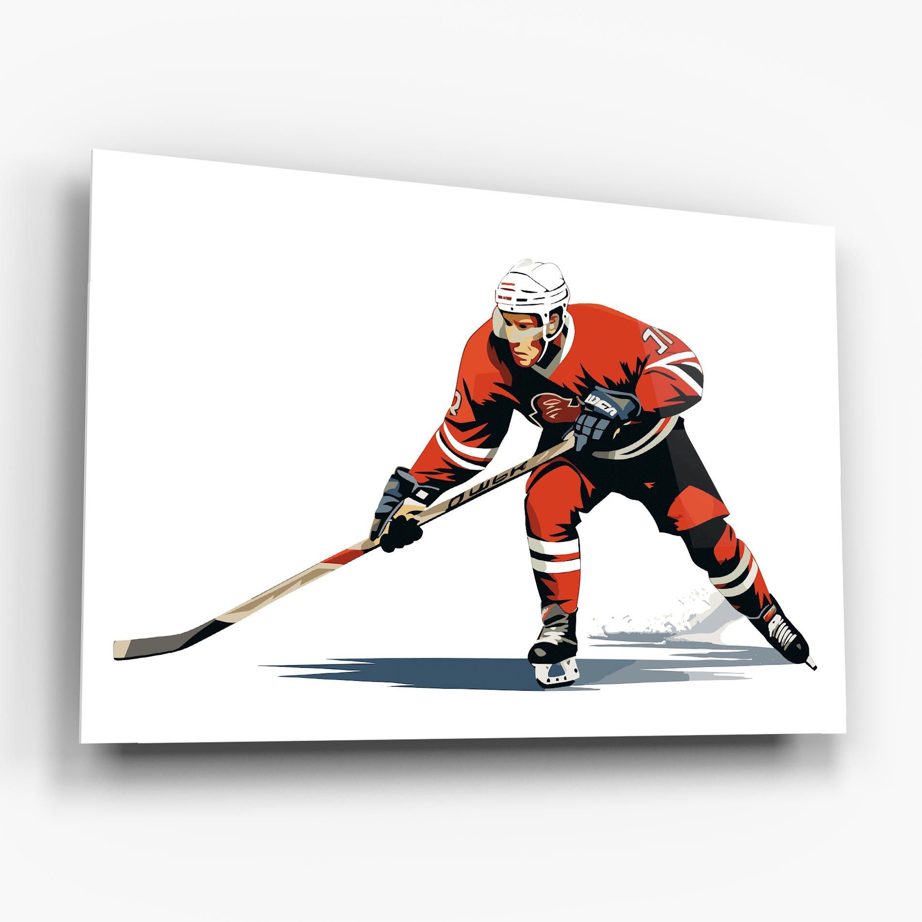 Glasbild Hockey Orange Player mockup 6