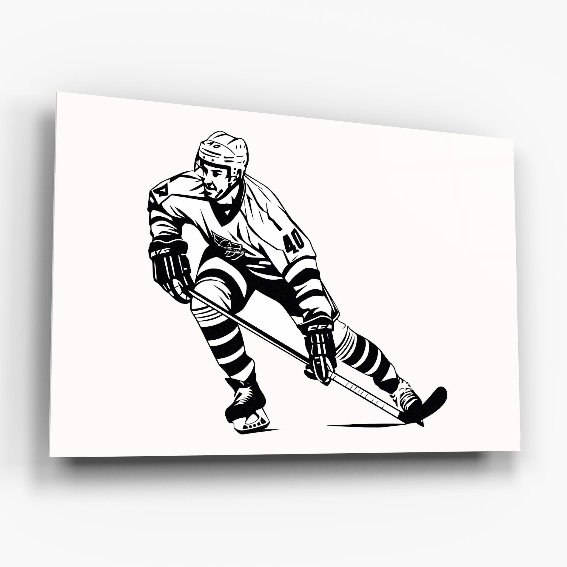 Glasbild Hockey Player mockup 6