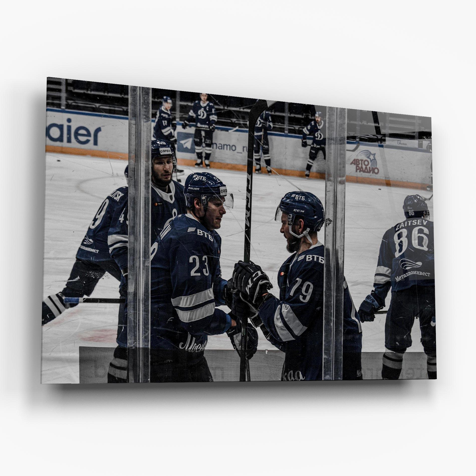 Glasbild Hockey Players mockup 6