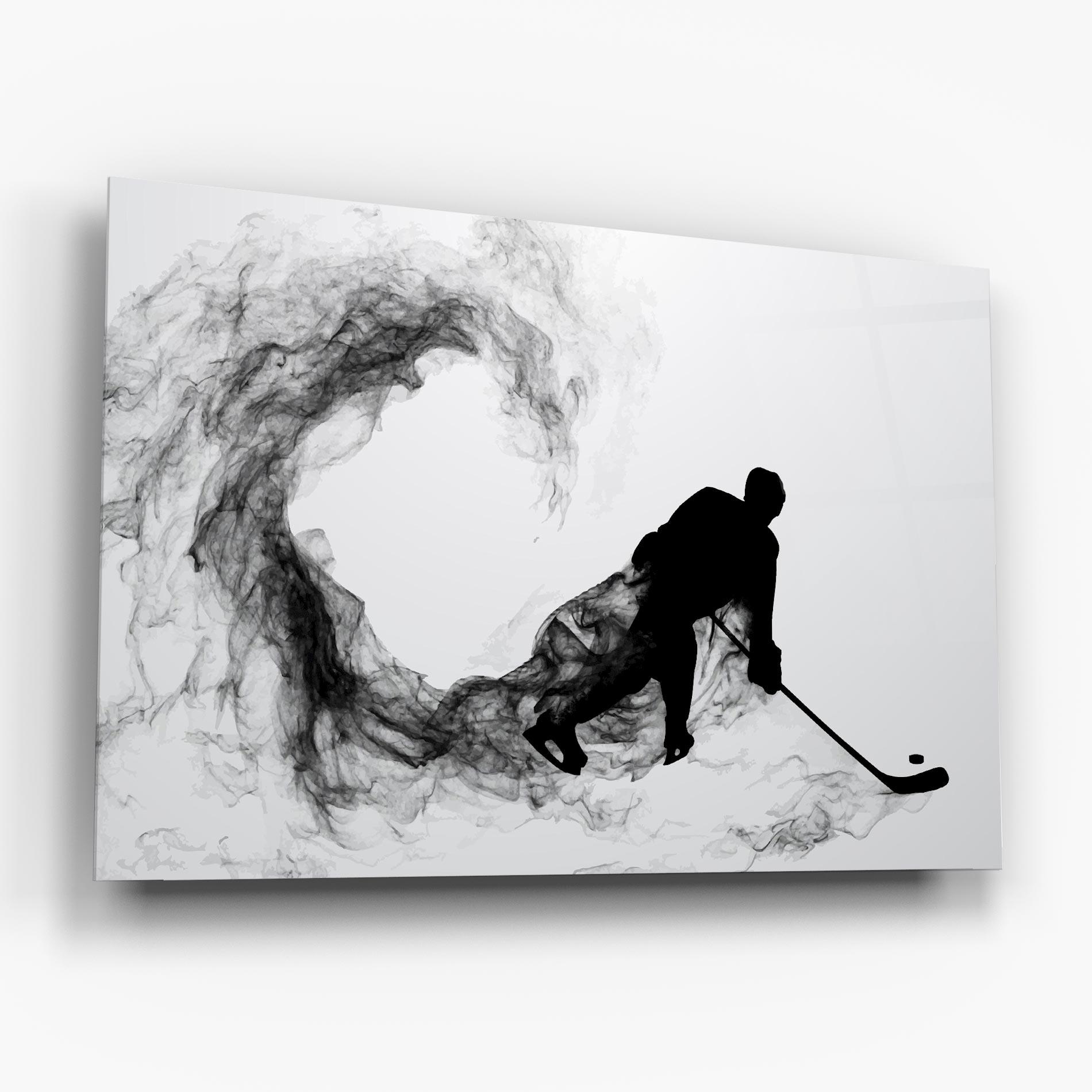 Glasbild Hockey Smoke mockup 6