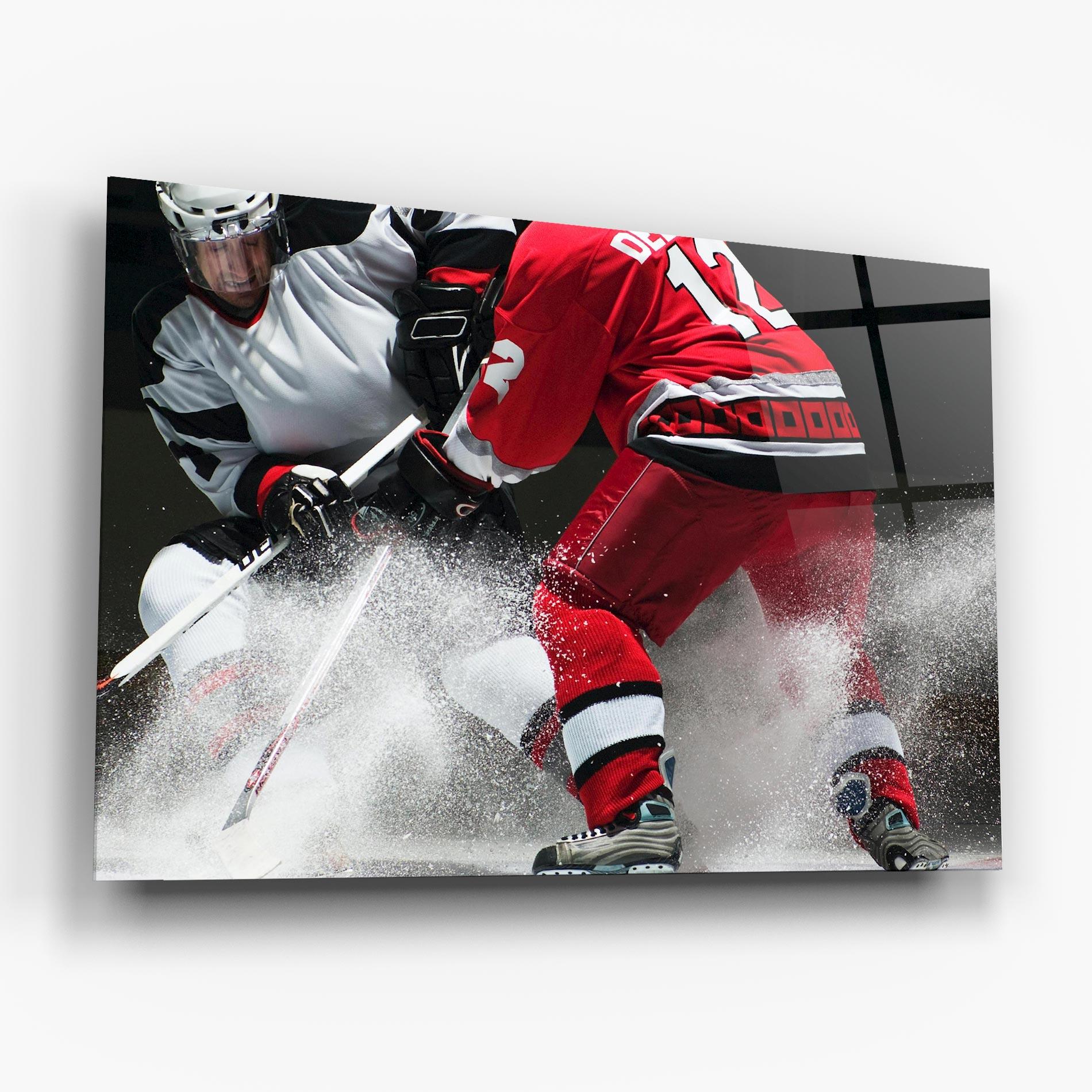 Glasbild Red Hokey Player mockup 6