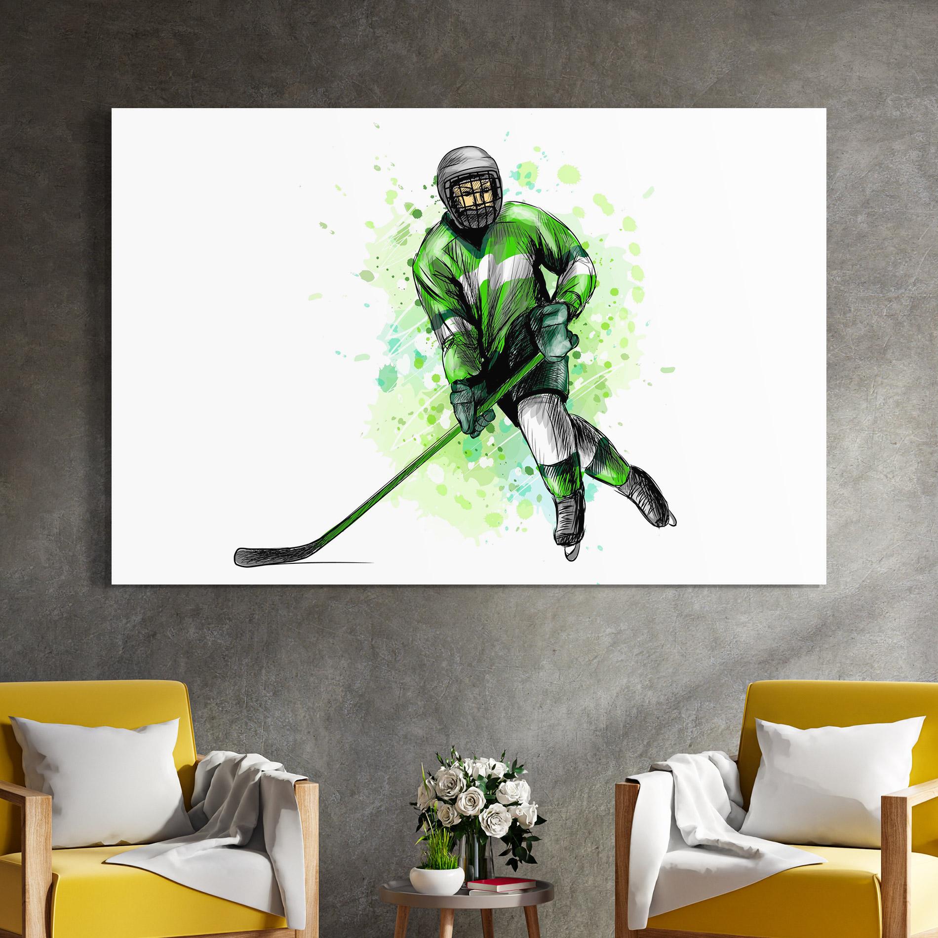 Glasbild Green Hockey mockup 4