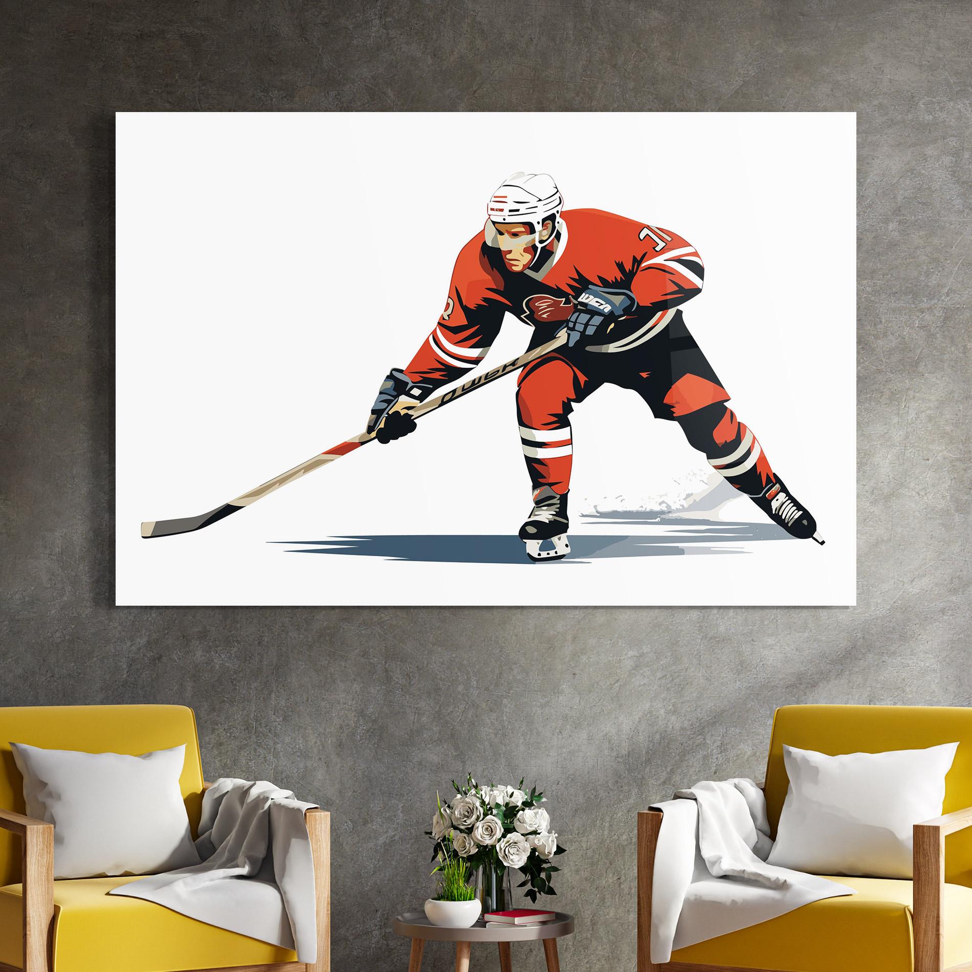 Glasbild Hockey Orange Player mockup 4