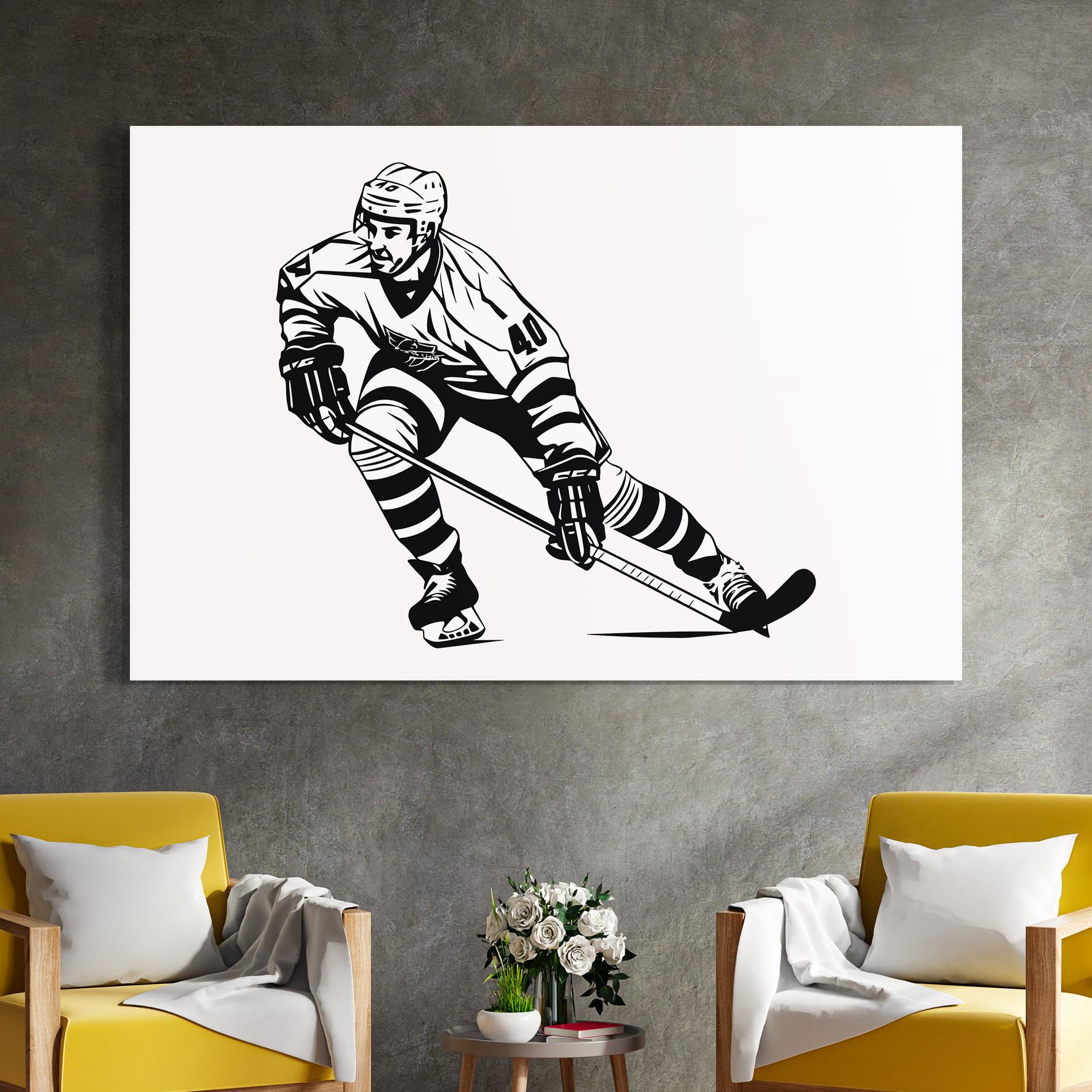 Glasbild Hockey Player mockup 4