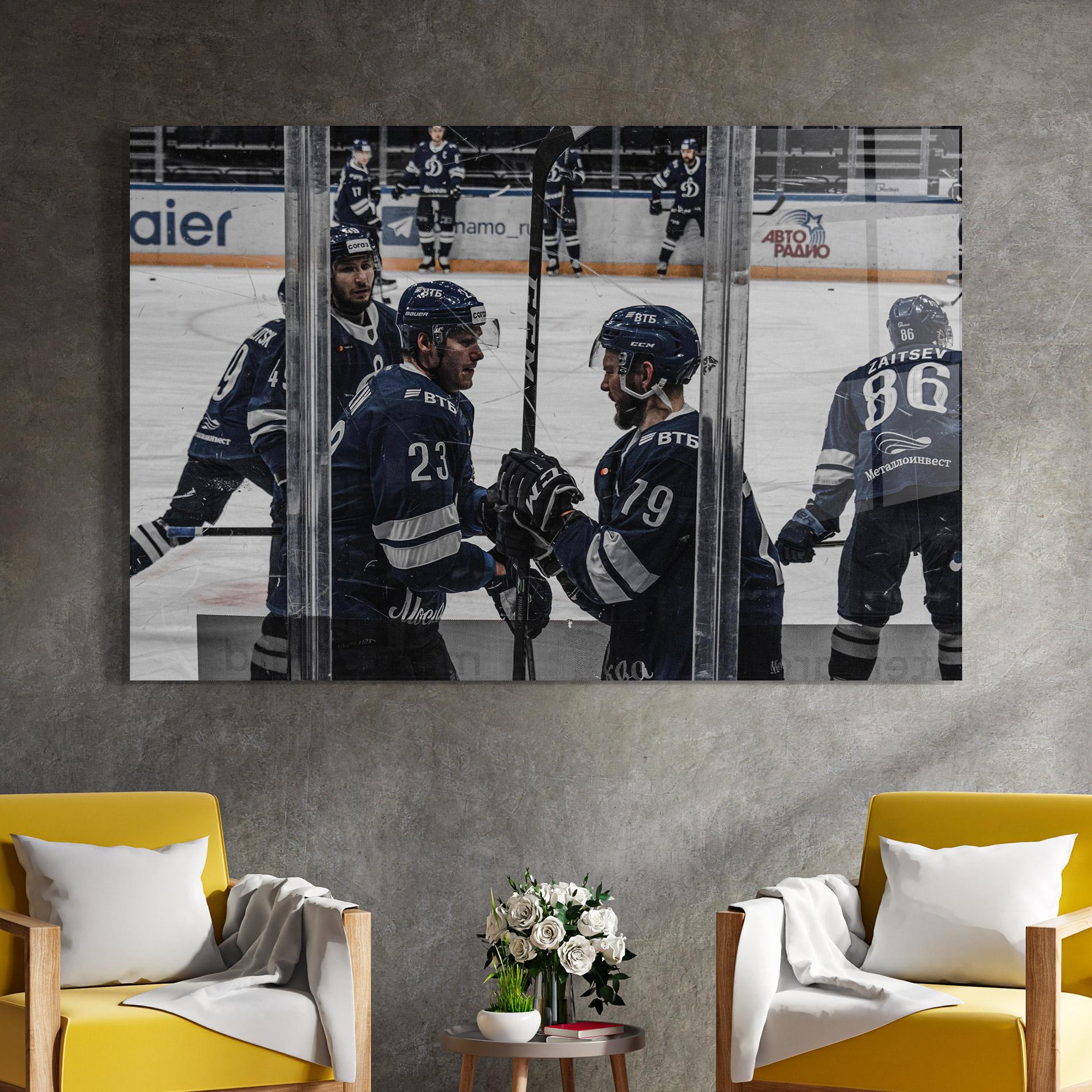 Glasbild Hockey Players mockup 4