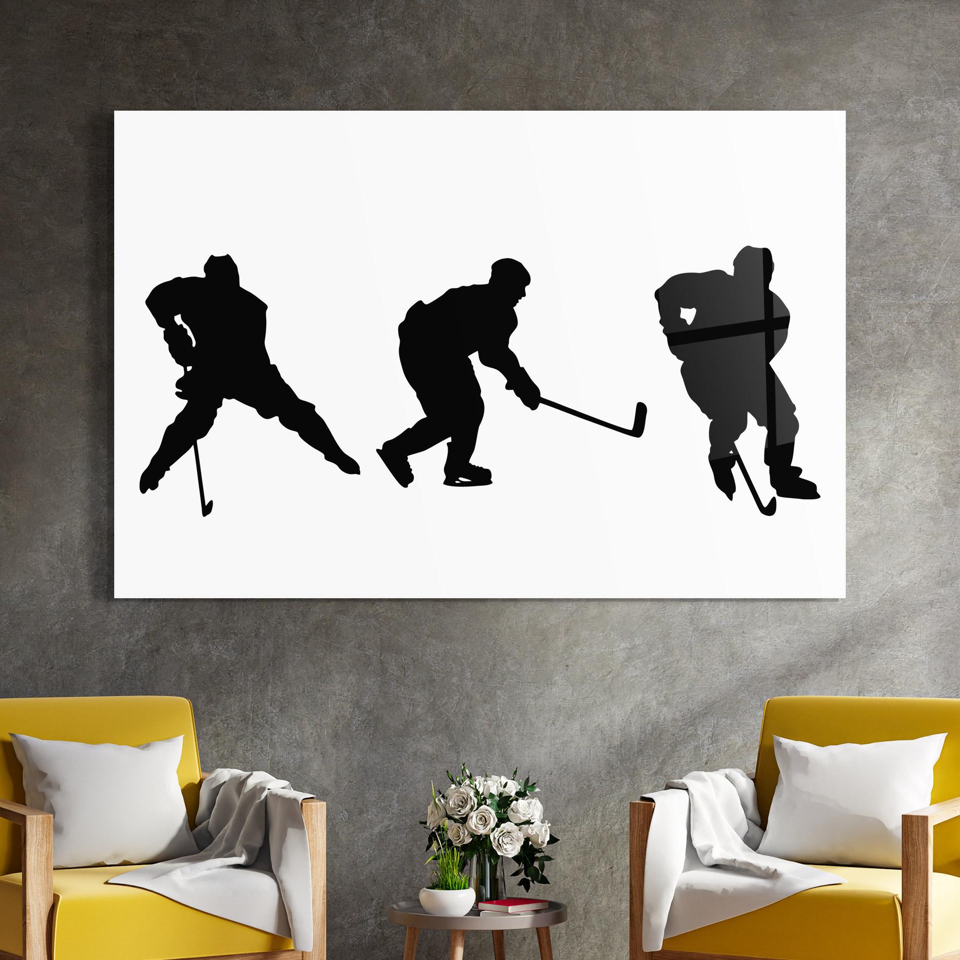 Glasbild Hockey Pose mockup 4