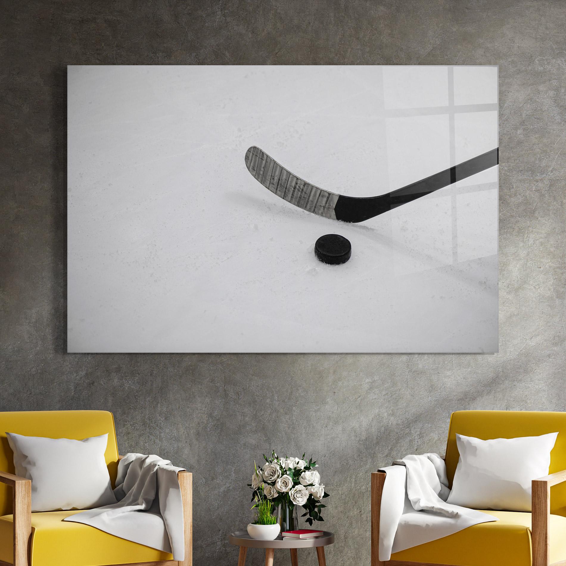 Glasbild Hockey Puck mockup 4