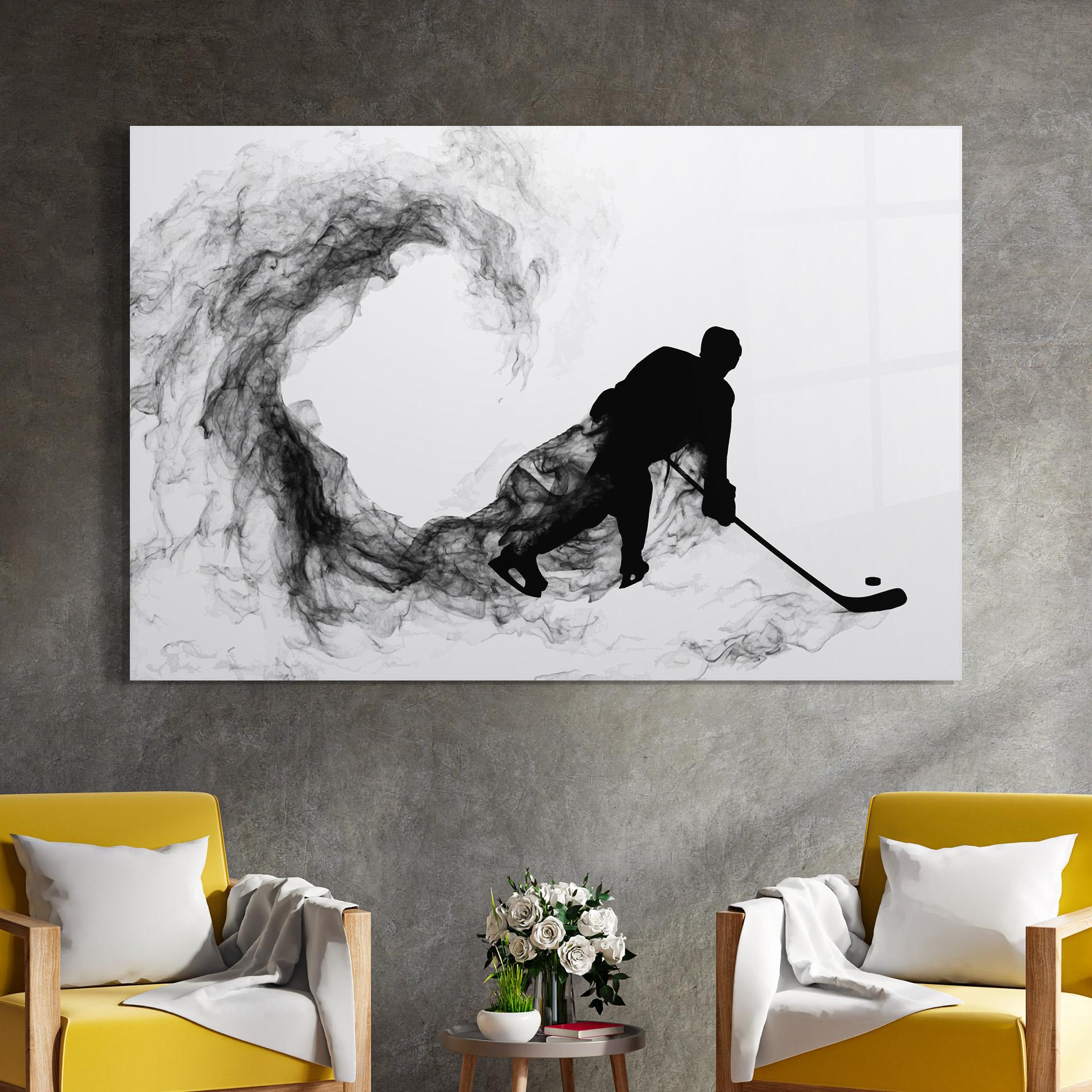 Glasbild Hockey Smoke mockup 4