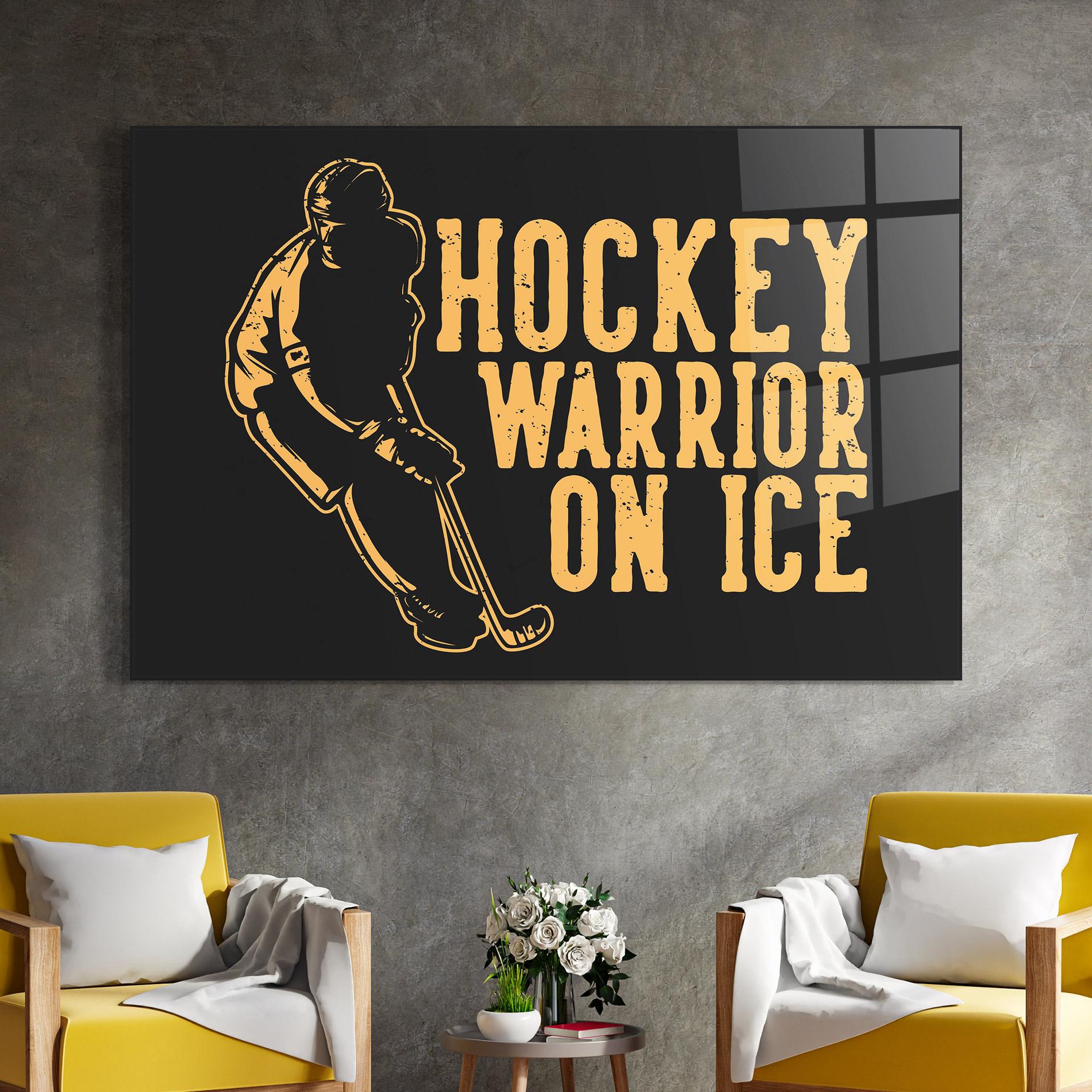 Glasbild Hockey Worrior mockup 4