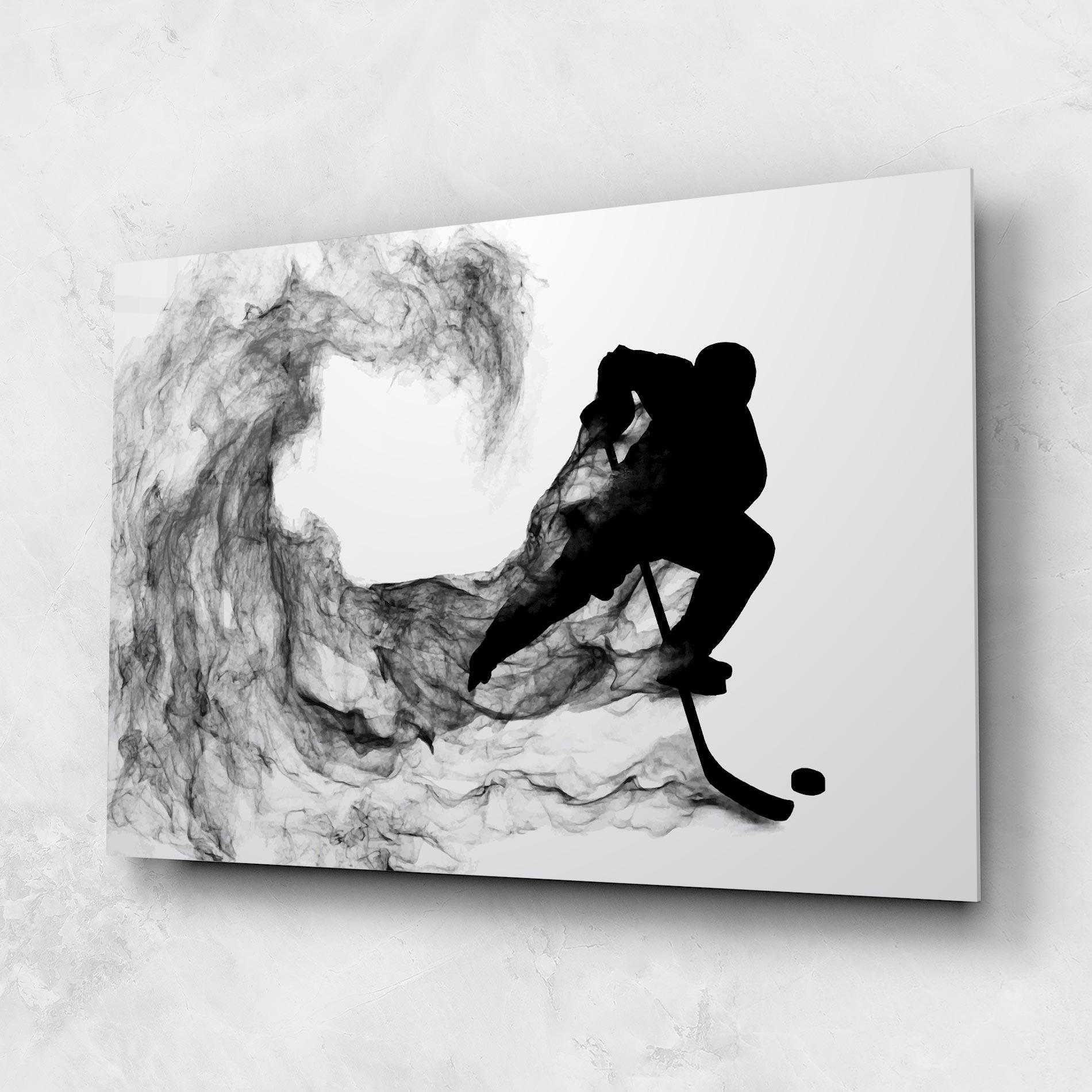 Glasbild Black Smoke Hockey mockup 1