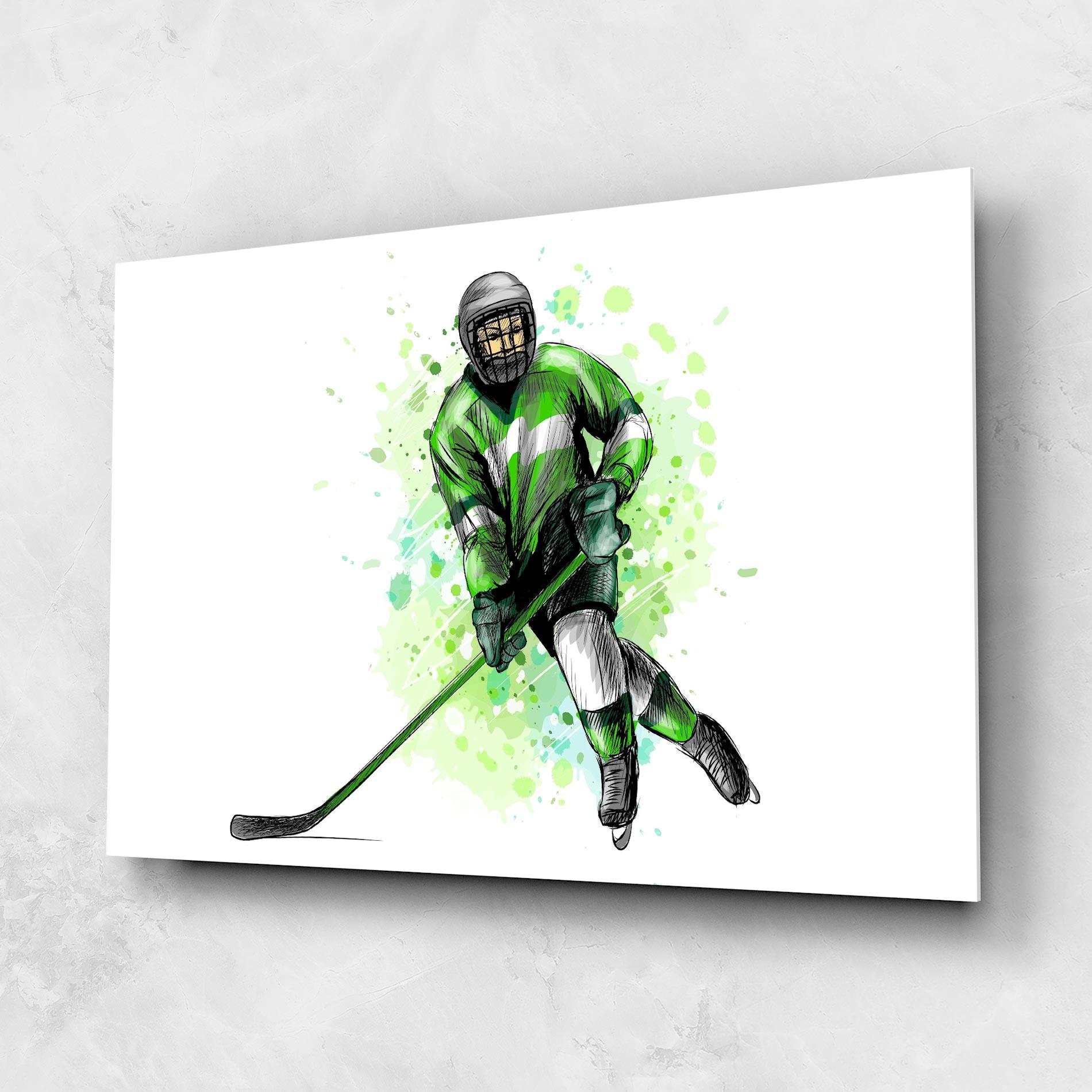 Glasbild Green Hockey mockup 1