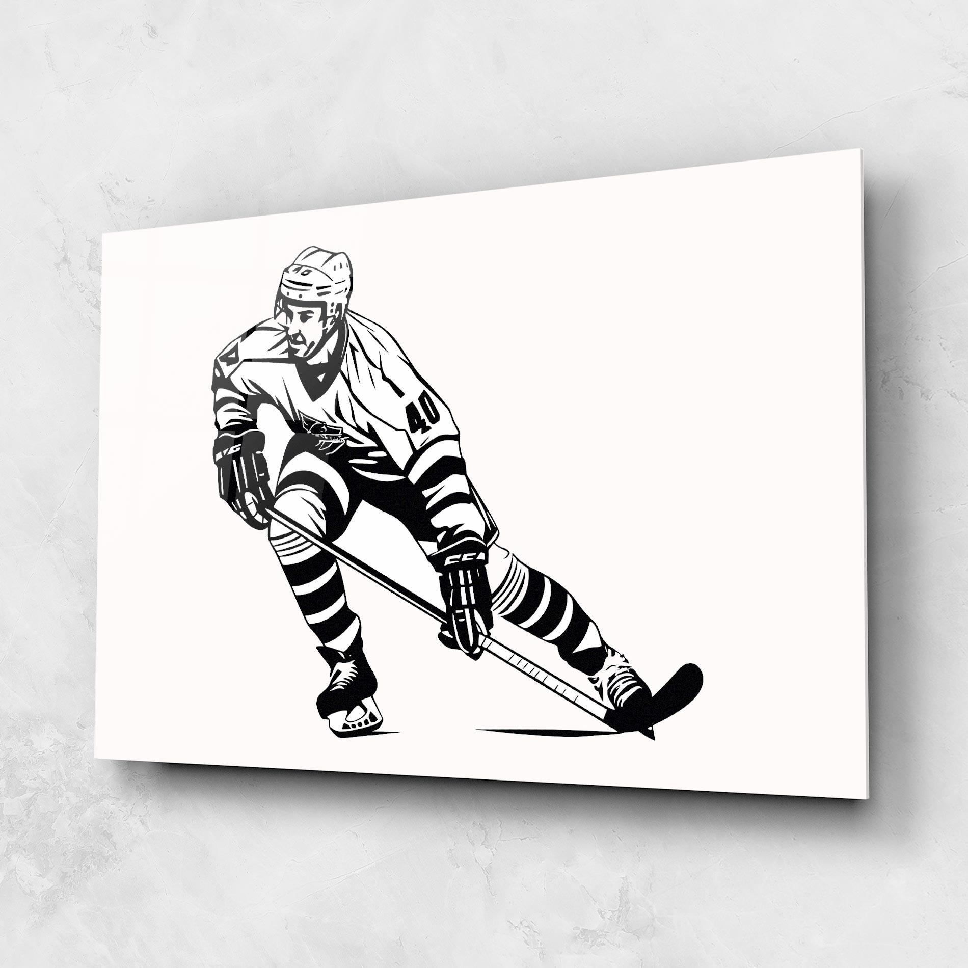 Glasbild Hockey Player mockup 1