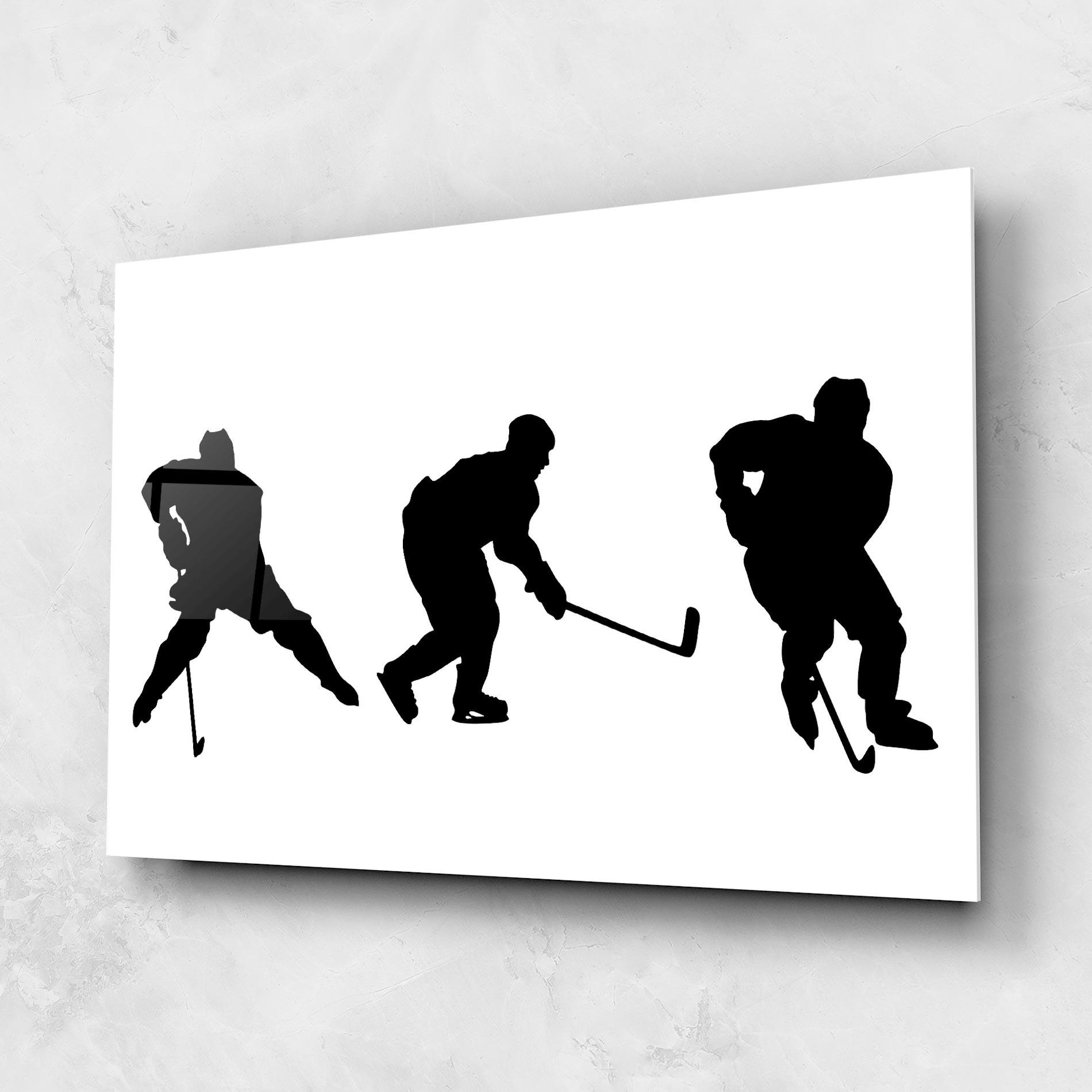 Glasbild Hockey Pose mockup 1