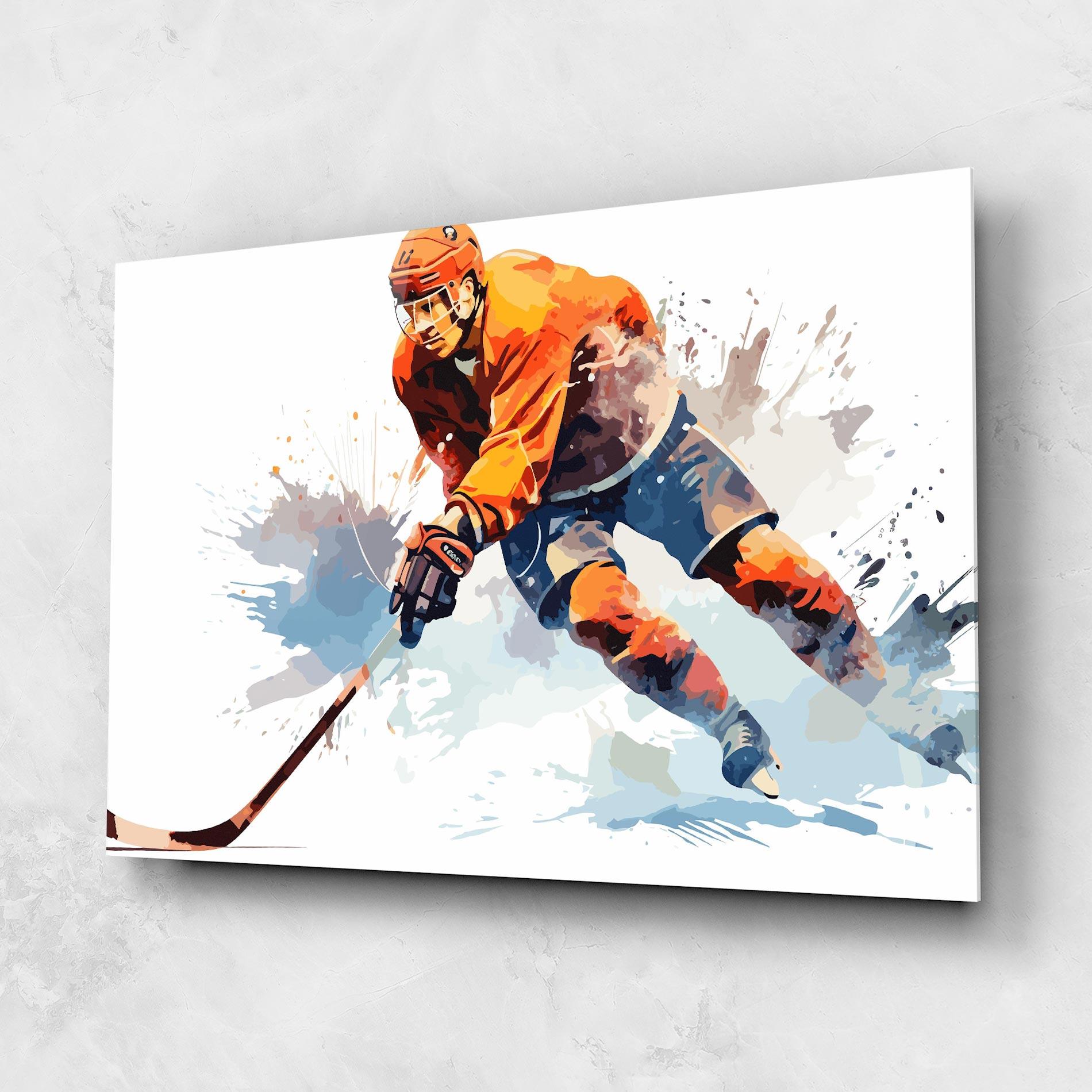 Glasbild Orange Hockey mockup 1