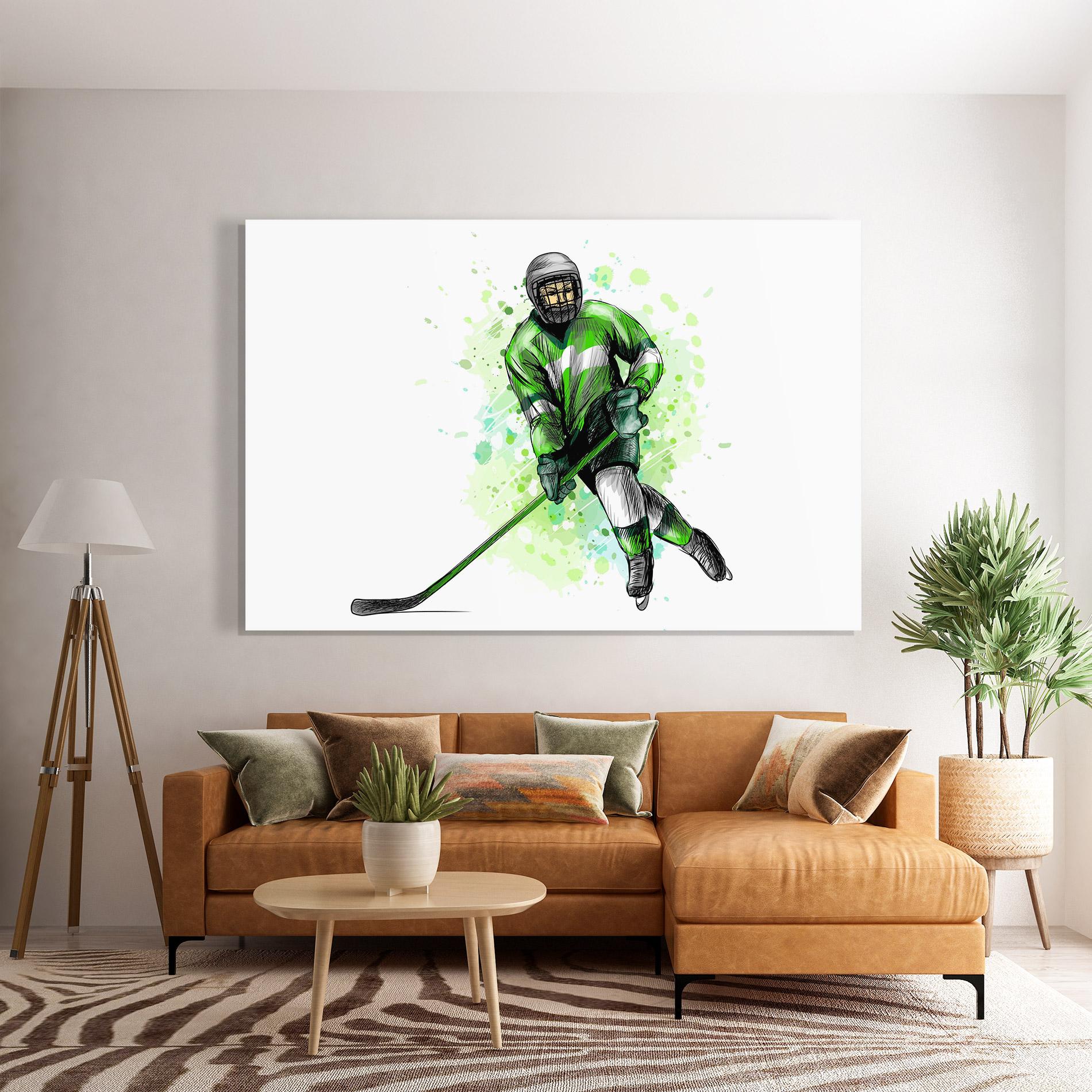 Glasbild Green Hockey mockup 7