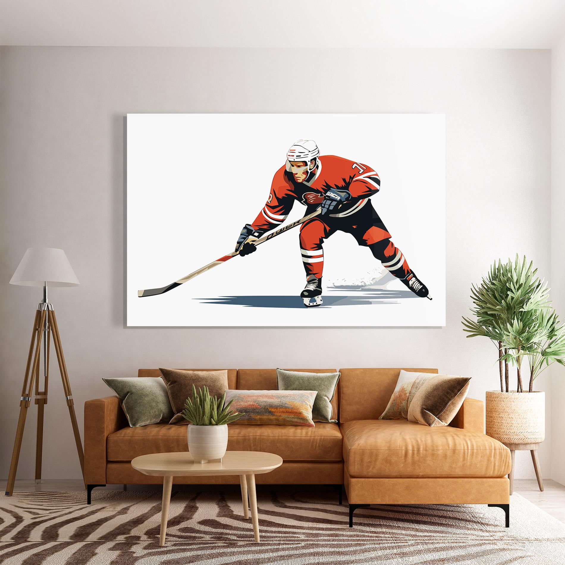 Glasbild Hockey Orange Player mockup 7