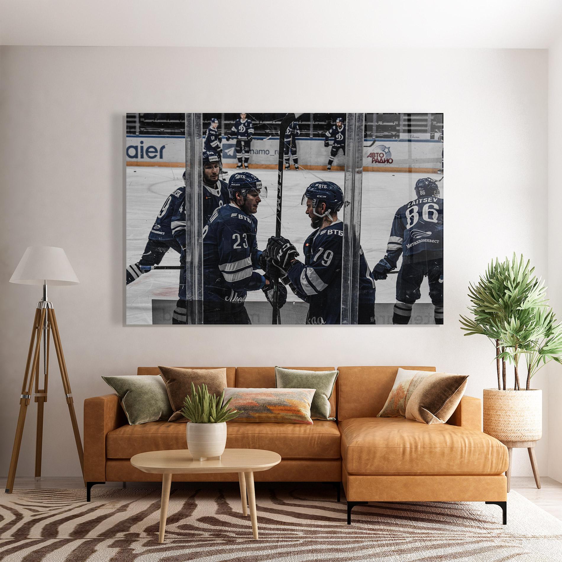 Glasbild Hockey Players mockup 7