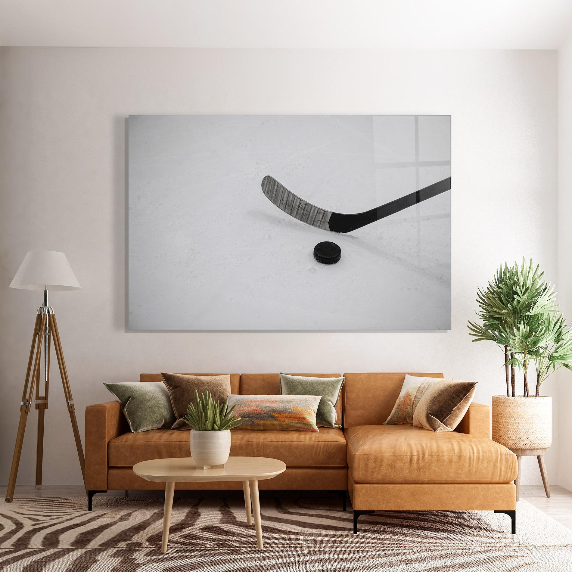 Glasbild Hockey Puck mockup 7