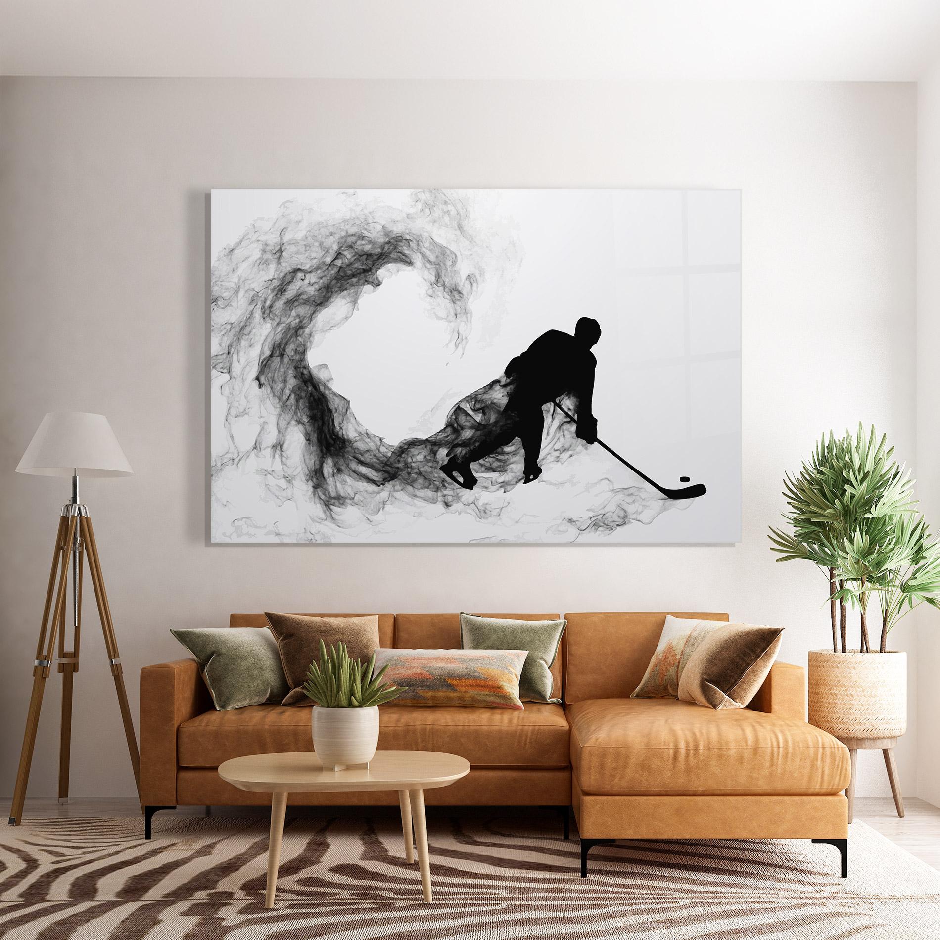 Glasbild Hockey Smoke mockup 7