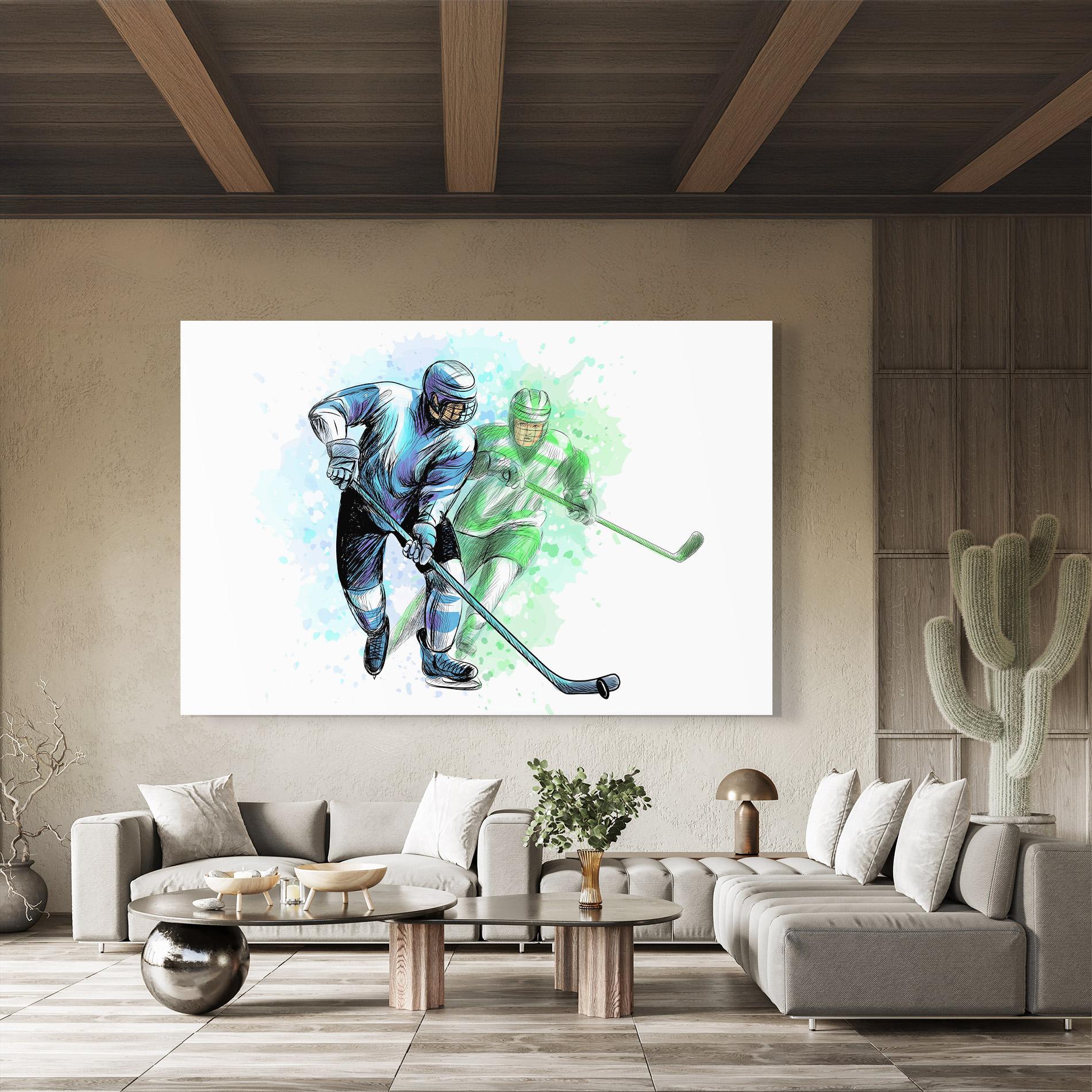 Glasbild Green Blue Hockey mockup 8
