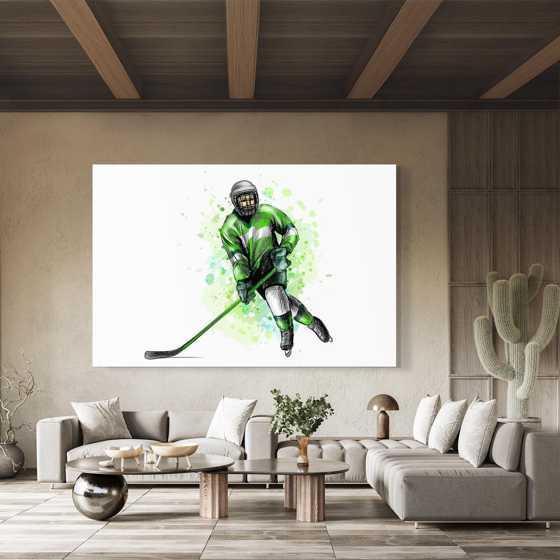Glasbild Green Hockey mockup 8