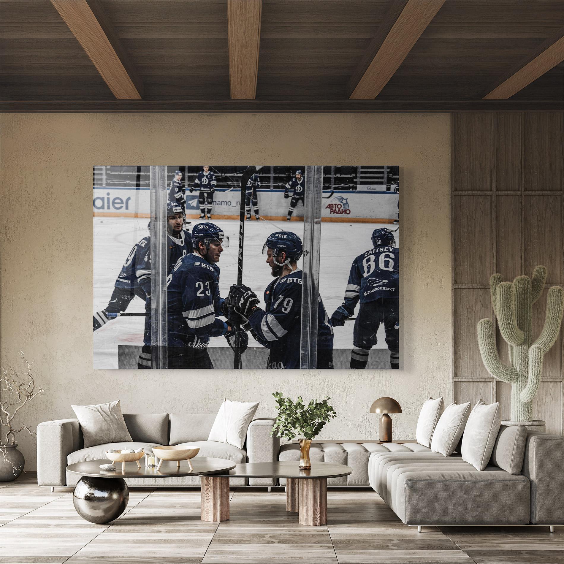 Glasbild Hockey Players mockup 8