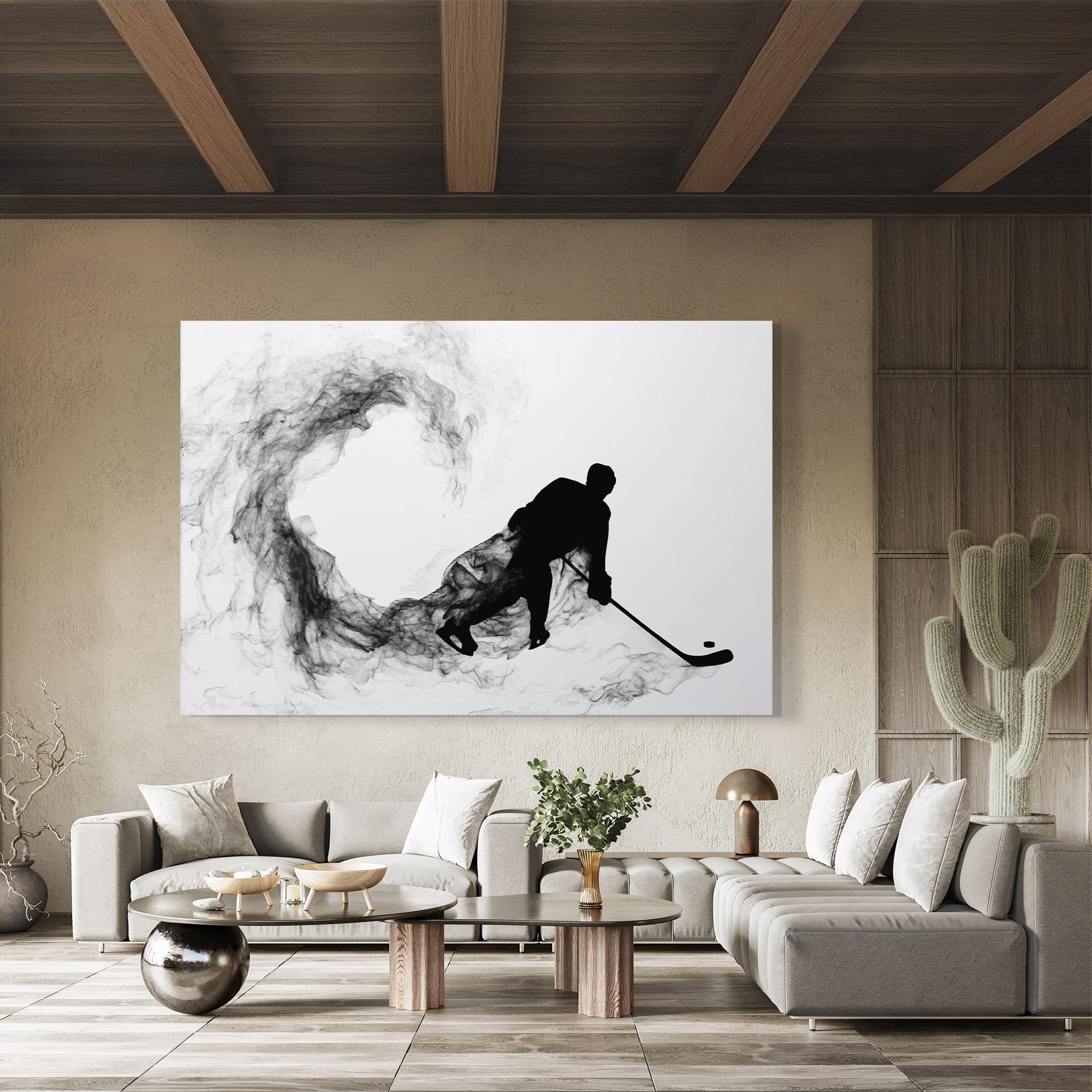 Glasbild Hockey Smoke mockup 8